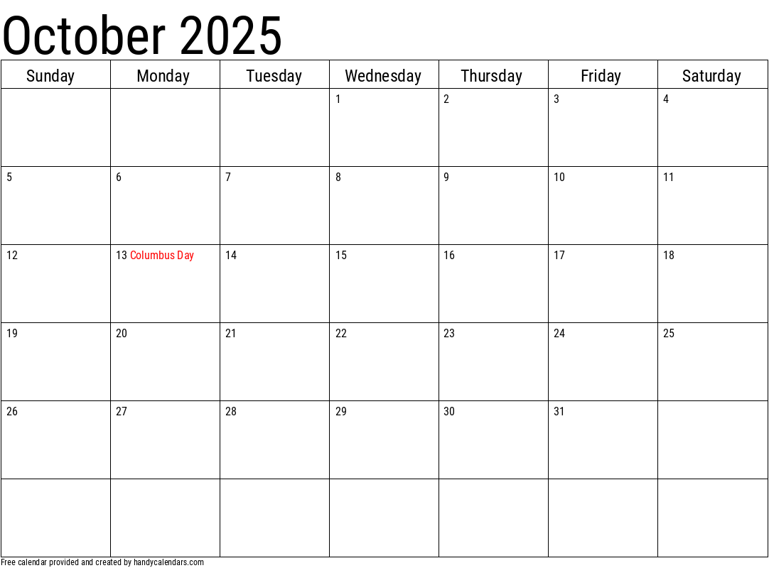 2025 October Calendars - Handy Calendars pertaining to October 2025 Calendar What Happened
