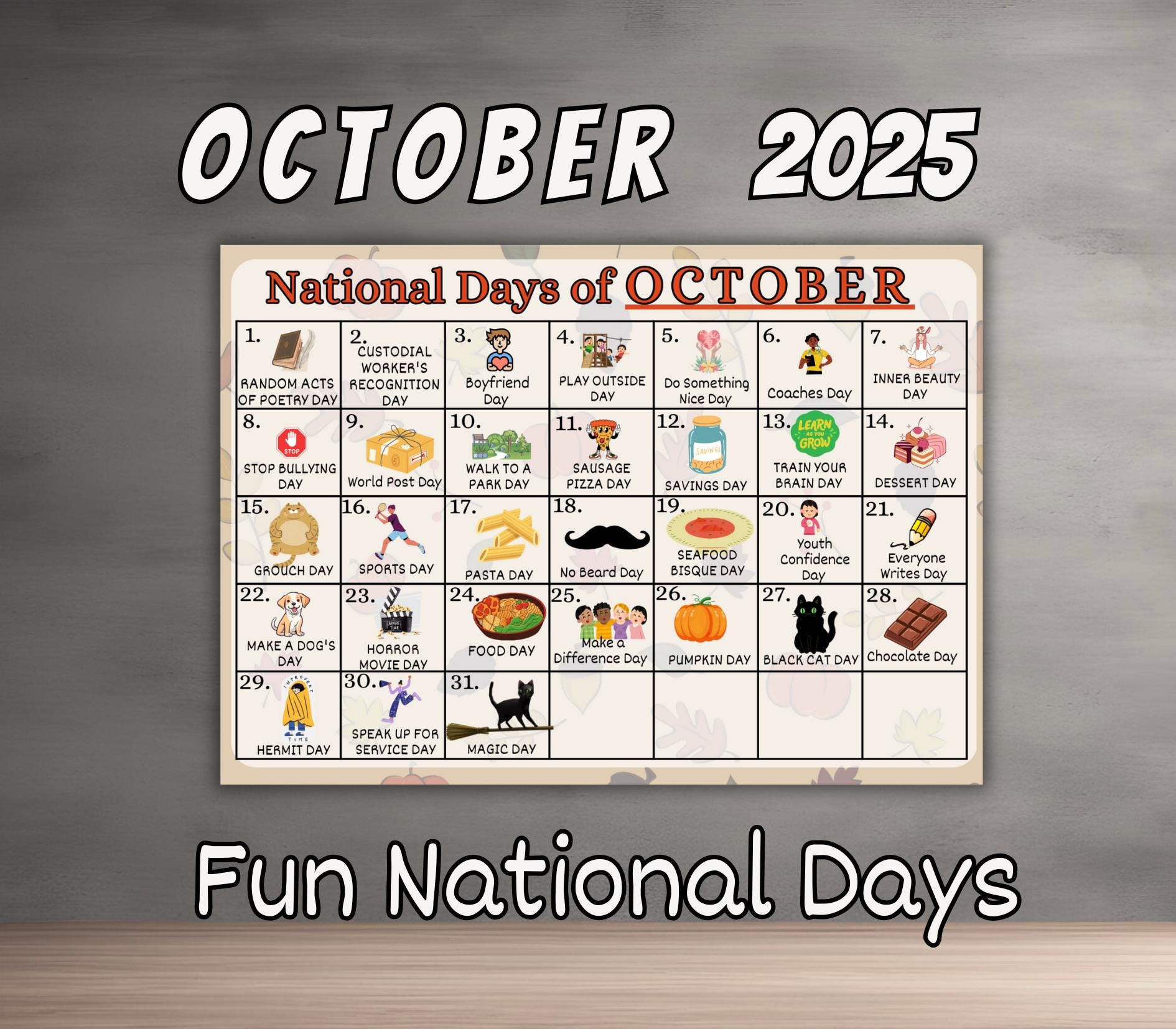 Buy October National Days Online In India - Etsy India in October National Days Calendar 2025