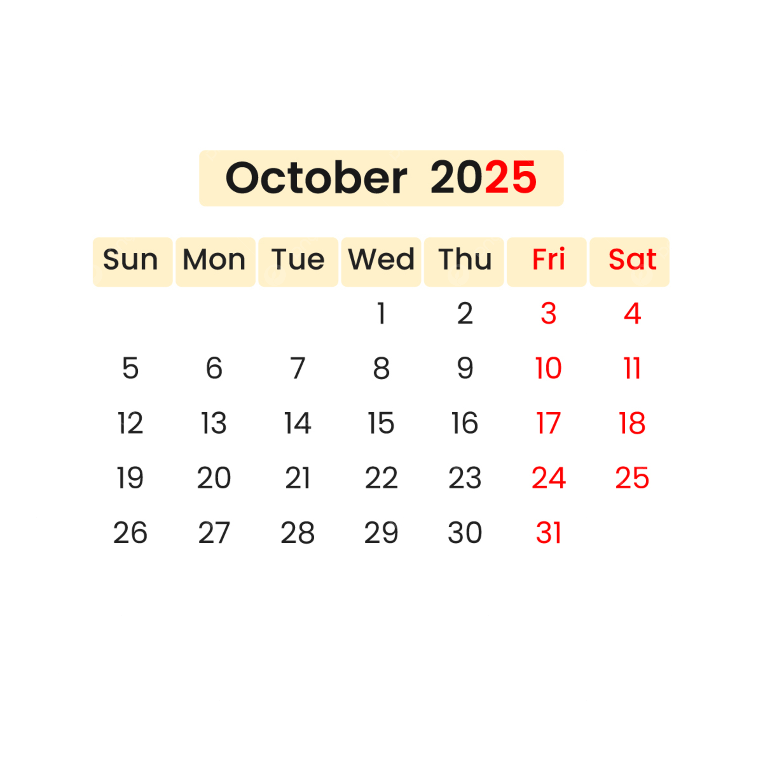 Calendar October 2025 Vector With National Holidays And Colorful within National Holidays October 2025