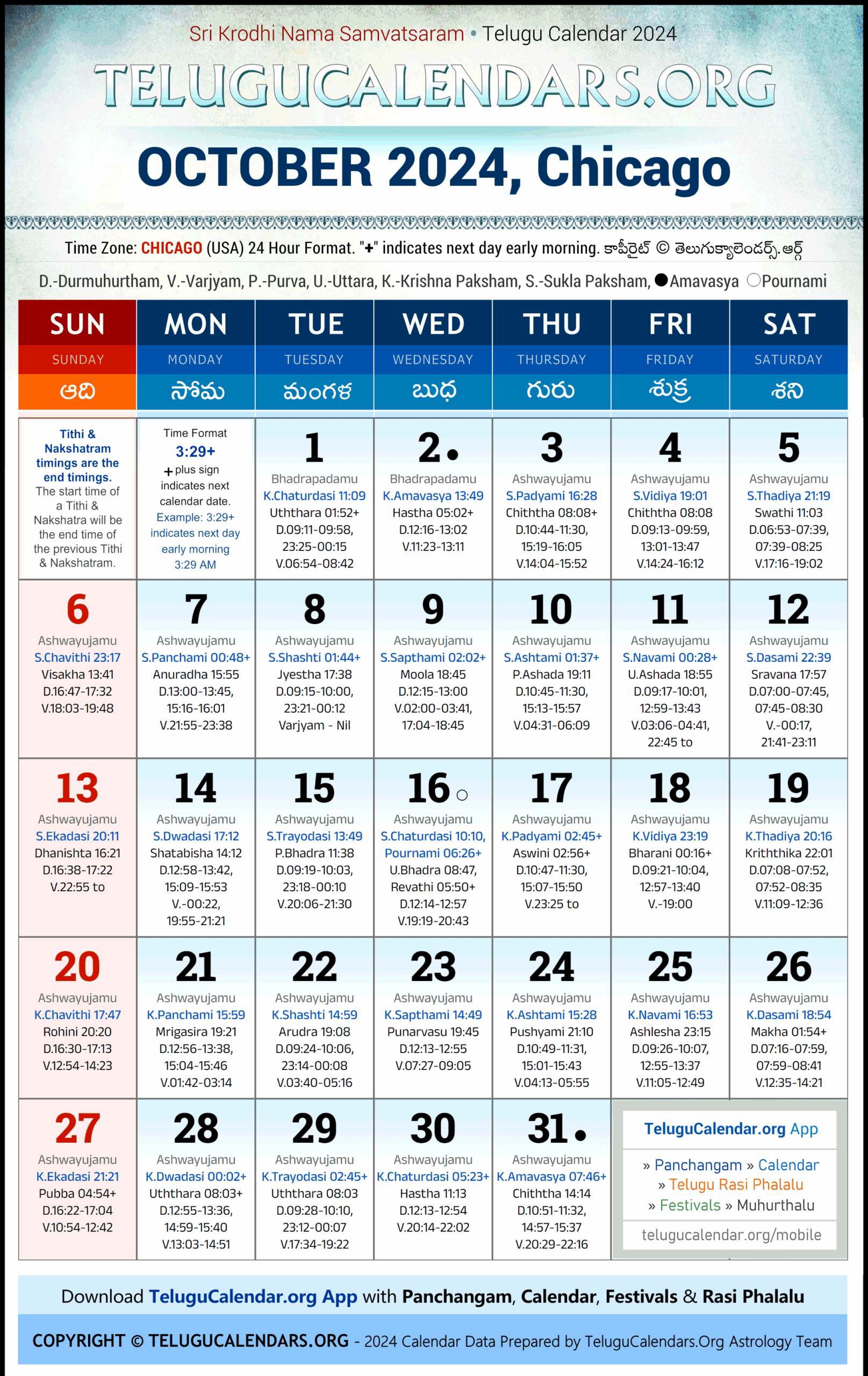 Chicago 2024 October Telugu Calendar Festivals &amp;amp; Holidays In regarding Chicago Telugu Calendar 2025 October