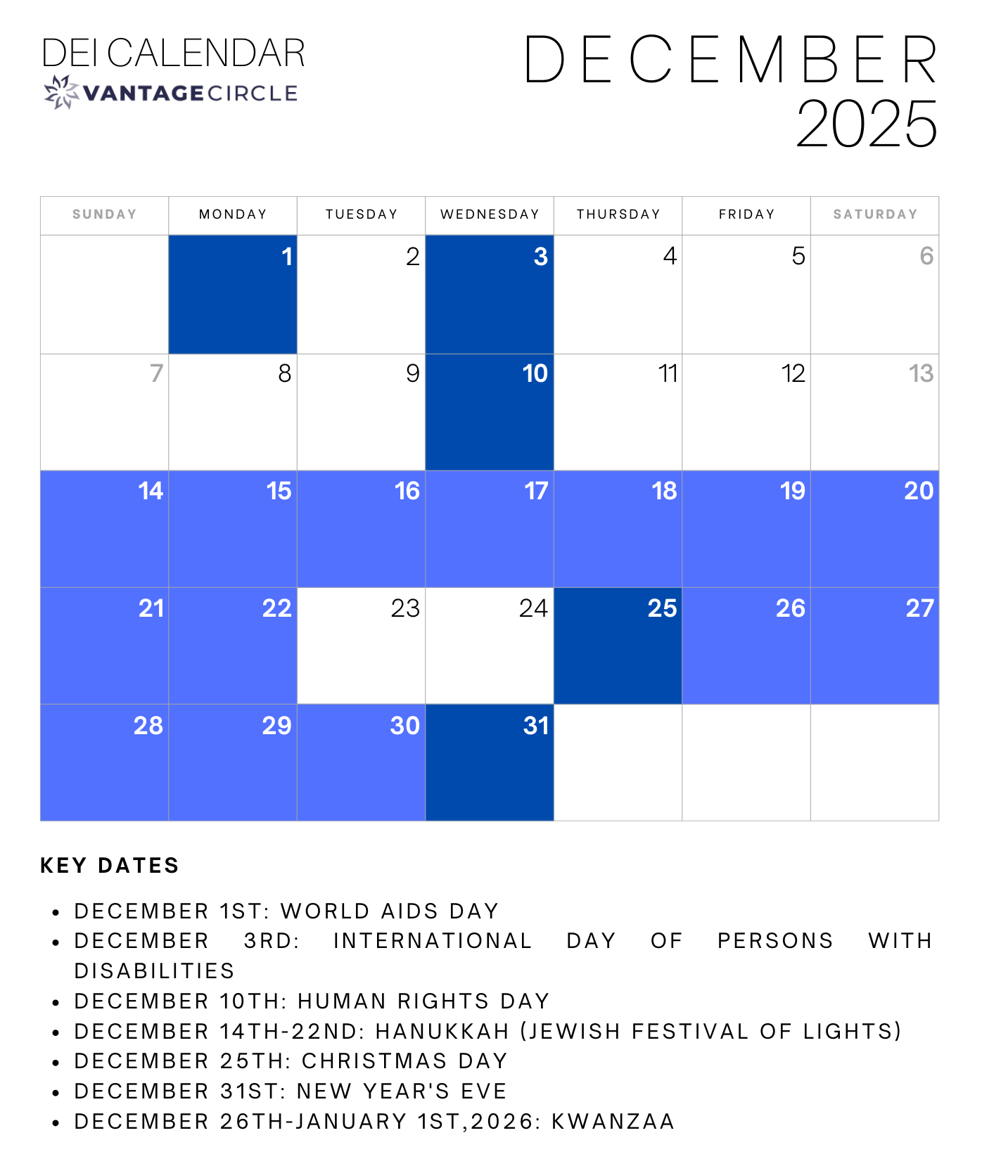 Dei Calendar 2025: Key Dates For Celebrating Diversity And for October Dei Calendar 2025
