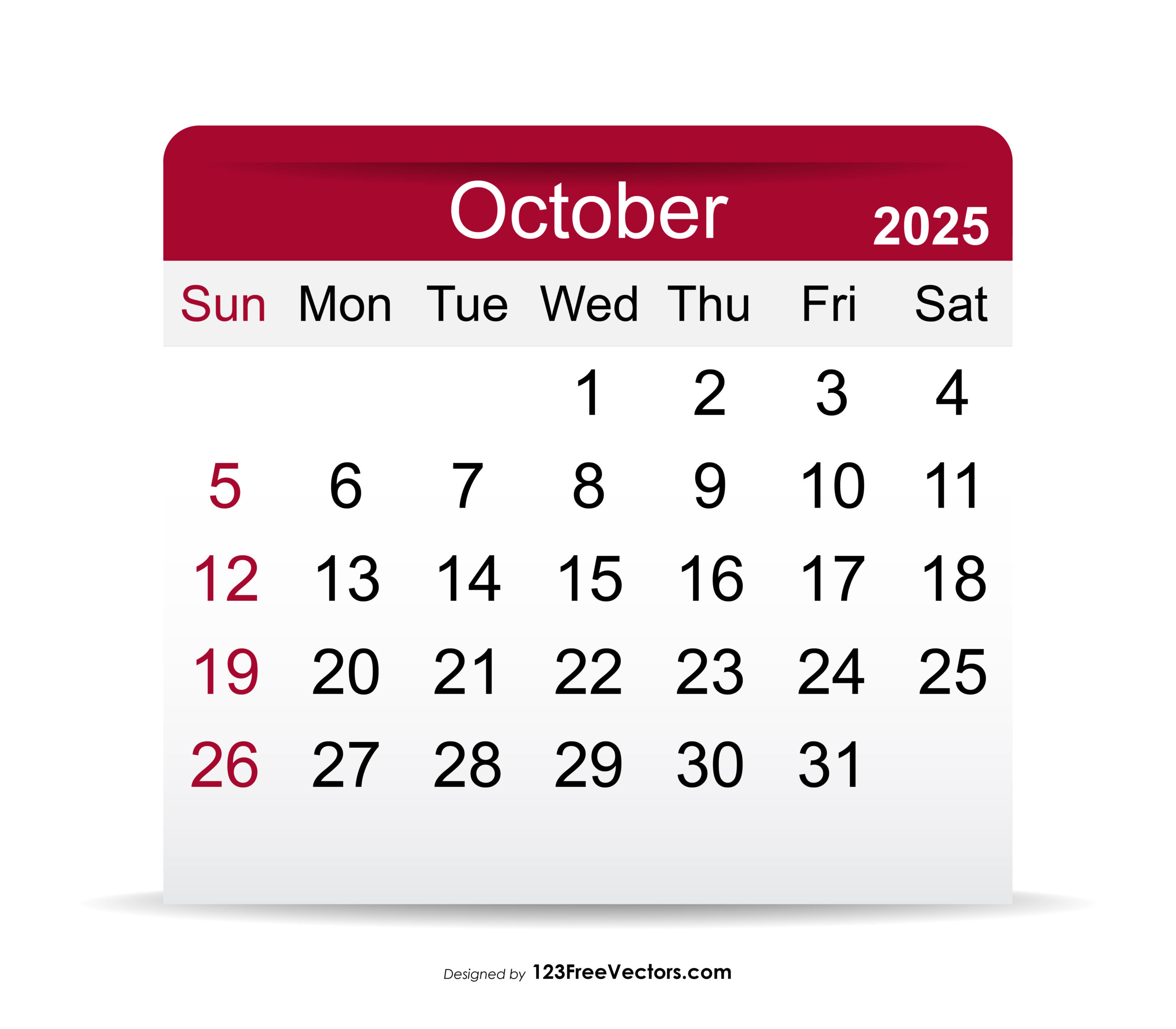 Free Download 2025 October Calendar with regard to Clip Art October Calendar 2025