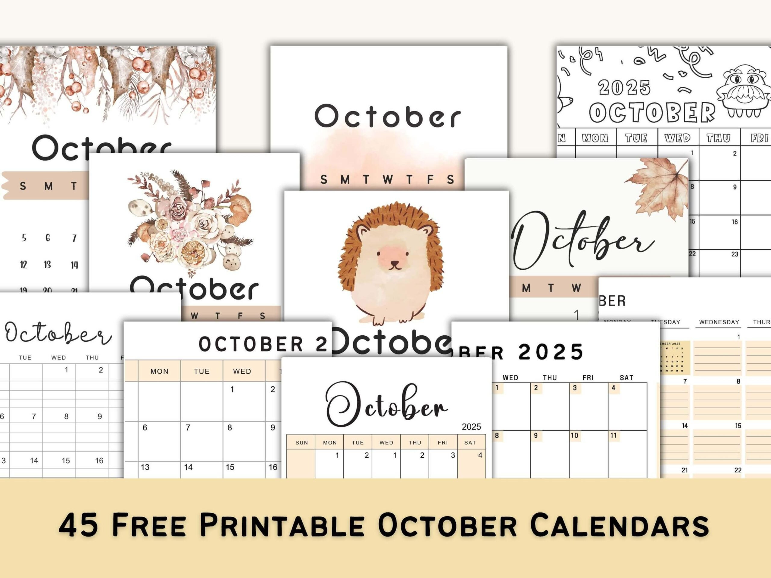 Free Printable October 2025 Calendars | Calendarkart throughout October Calendar 2025 With Events