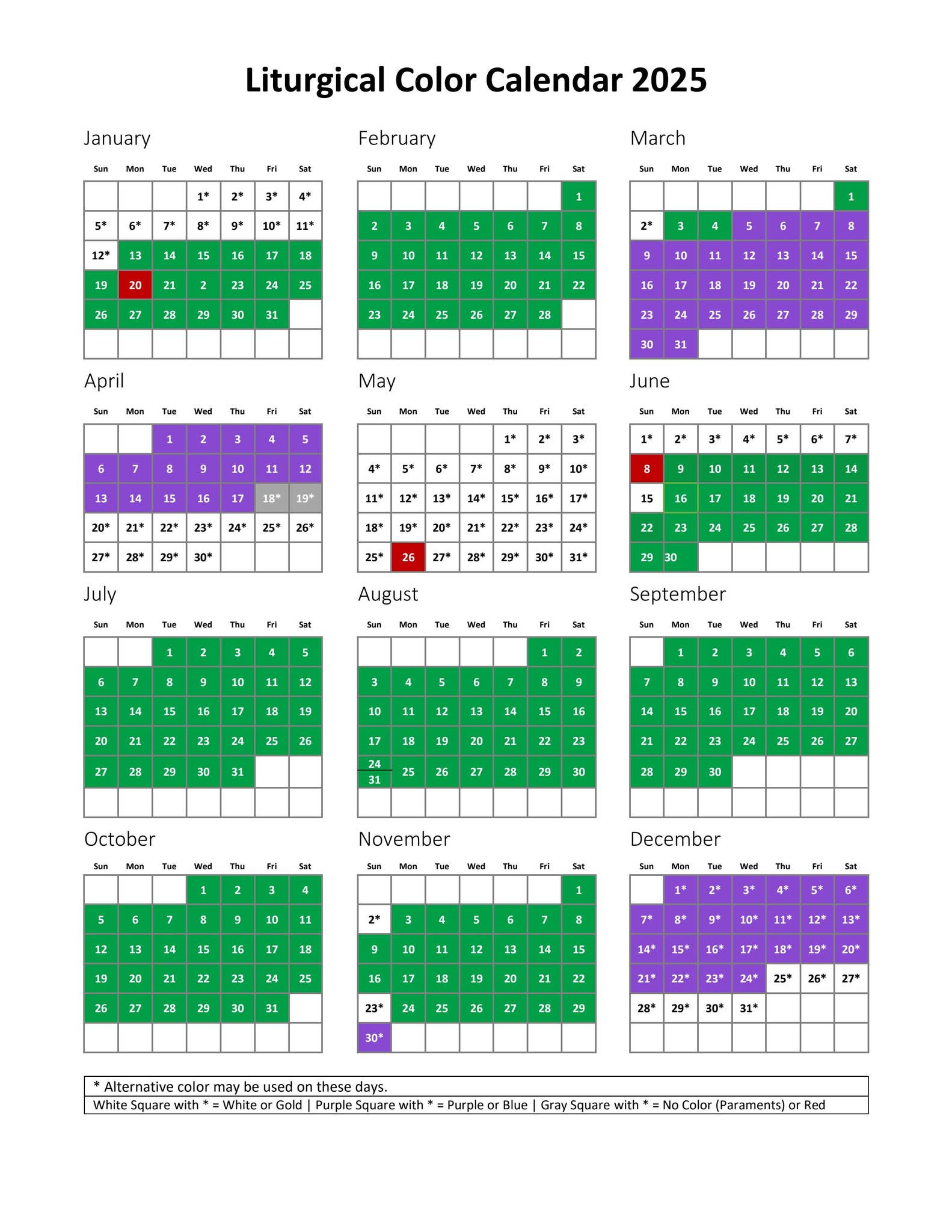 Liturigcal Color Calendar 2025United Methodist Publishing inside October Catholic Calendar 2025