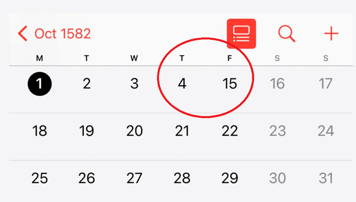 October 1582: Why October Is Missing 10 Days In The Year 1582 On in Why 1582 October Calendar Missing Days