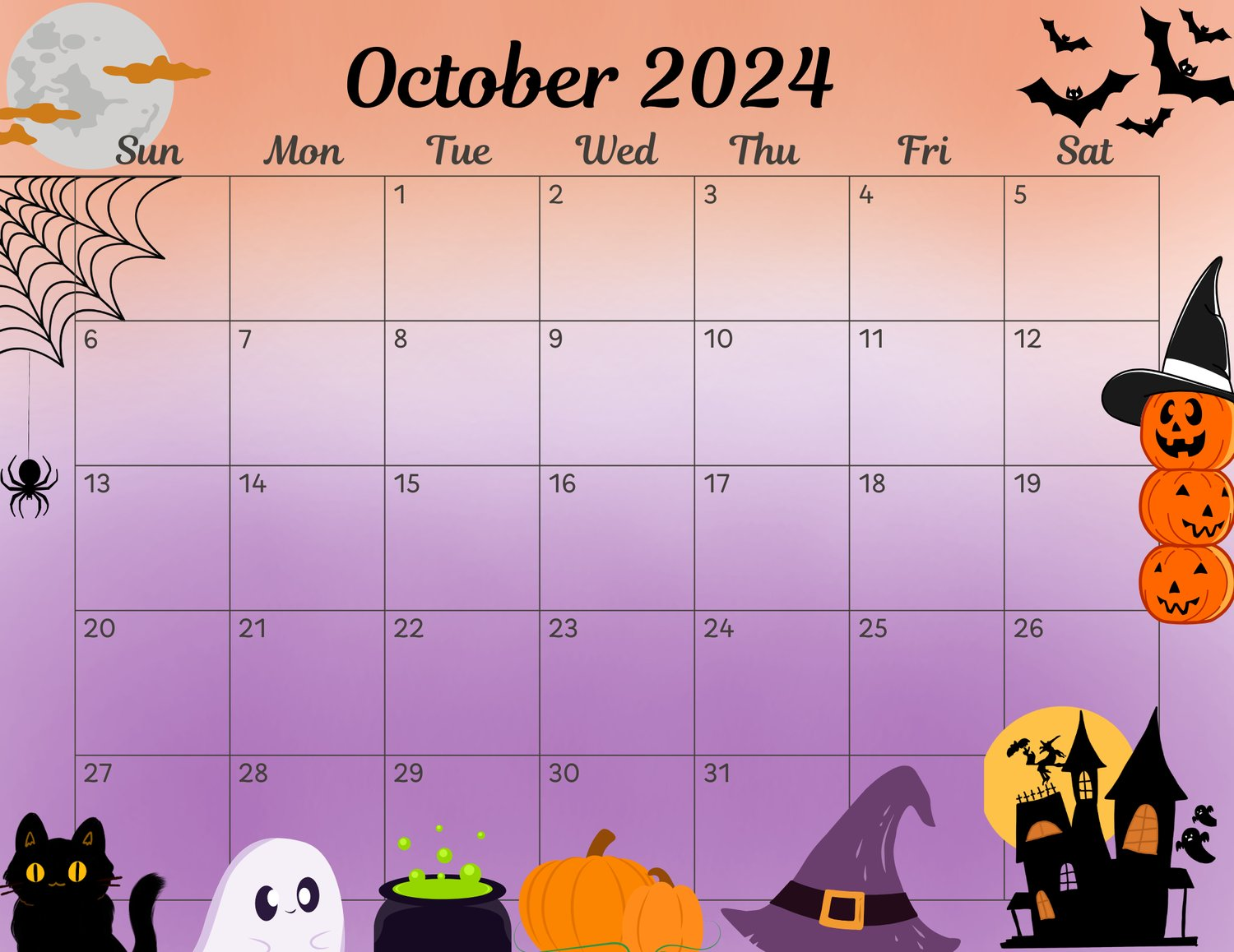 October 2024-January 2025 Printable Calendar - Payhip throughout October To January 2025 Calendar