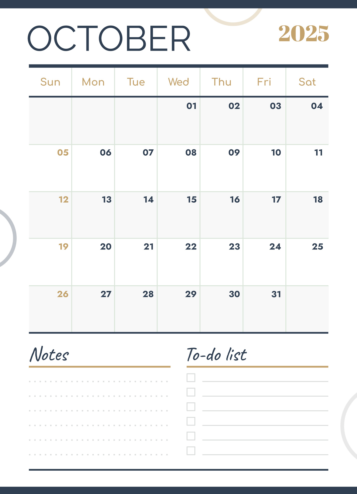 October 2025 Calendar Free Google Docs Template - Gdoc.io within Google Calendar October 2025