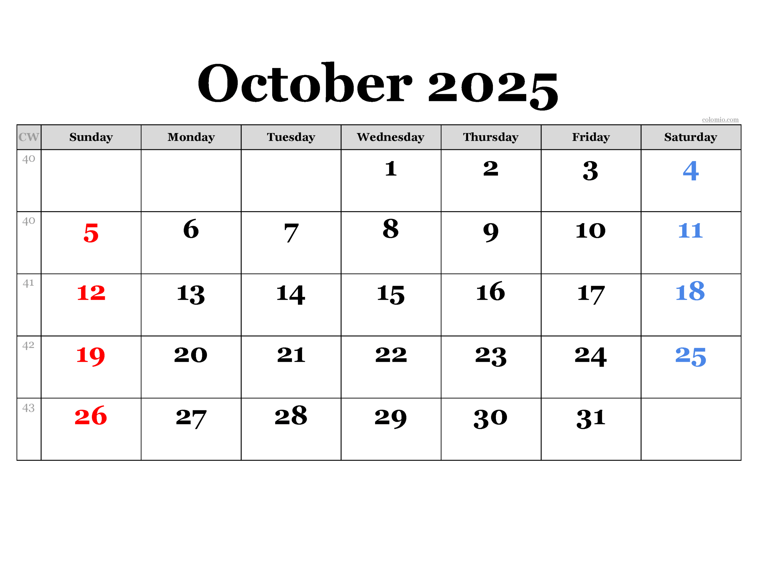October 2025 Calendar | Free Printable Pdf, Xls And Png pertaining to Apple Calendar October 2025