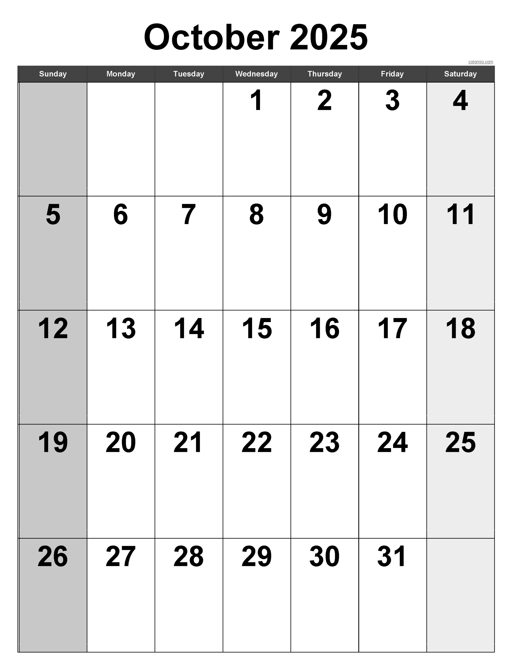 October 2025 Calendar | Free Printable Pdf, Xls And Png with Apple Calendar October 2025