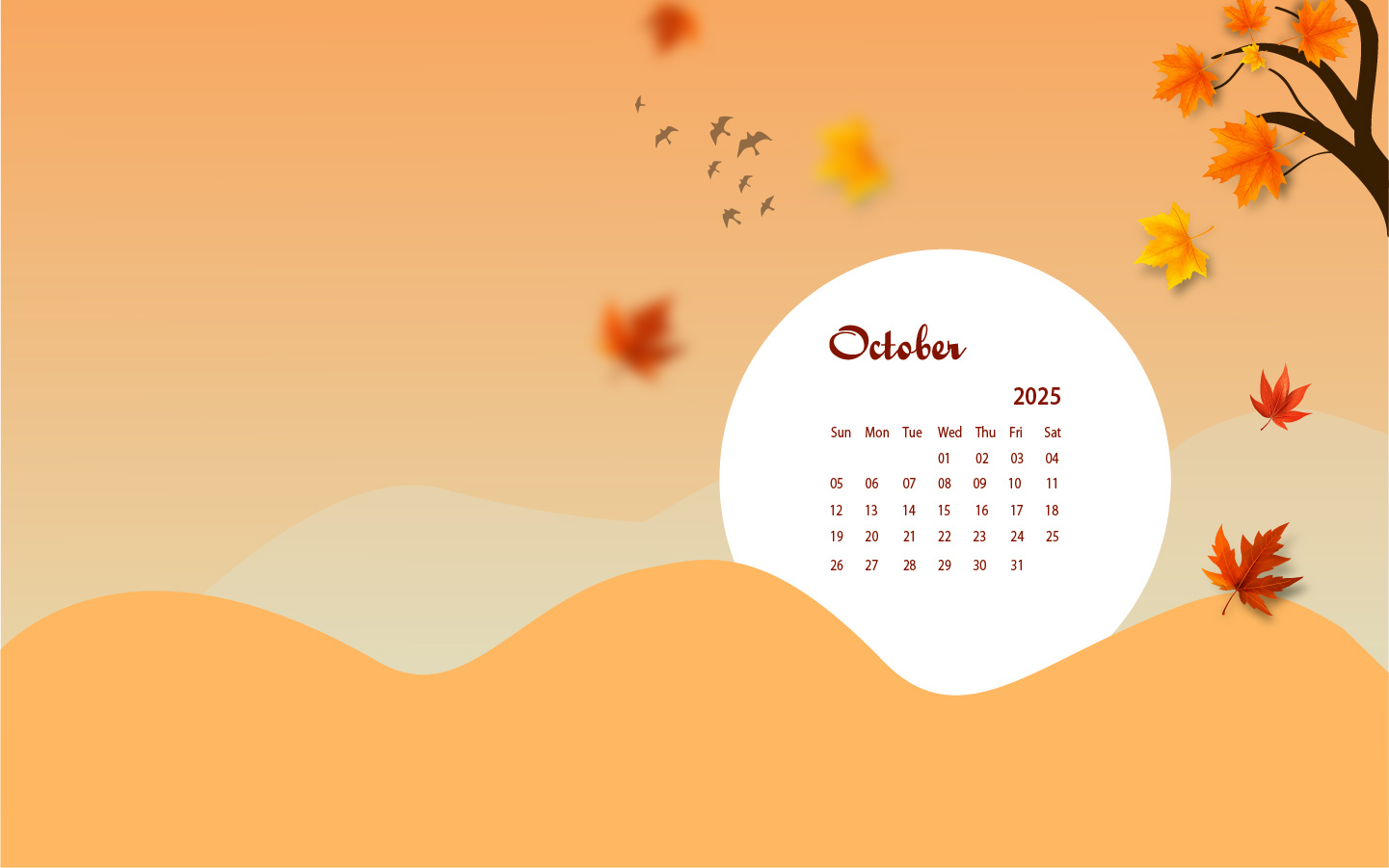 October 2025 Desktop Wallpaper Calendar - Calendarlabs in October 2025 Calendar Wallpaper