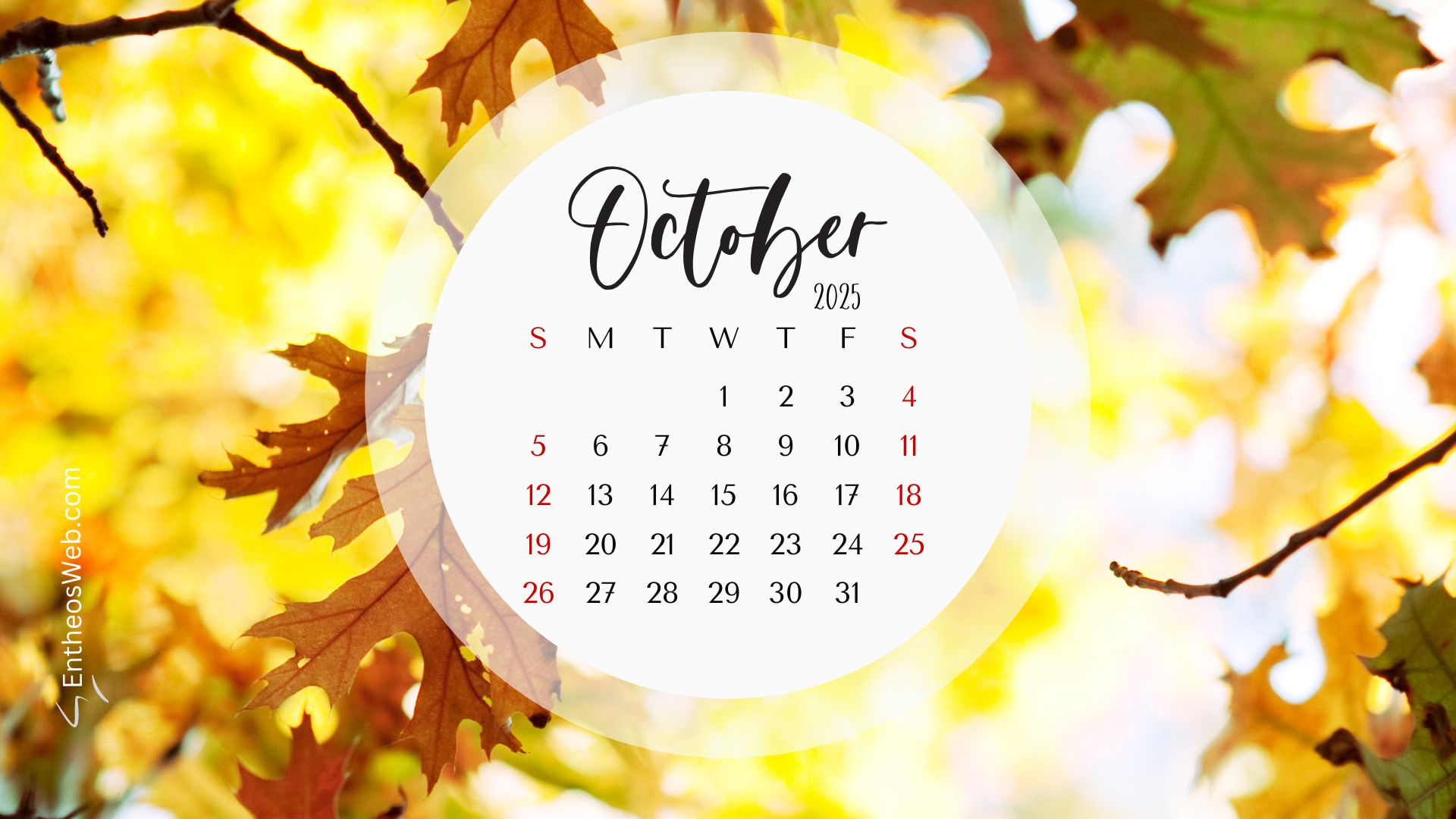 October 2025 Wallpaper Backgrounds | Entheosweb with October 2025 Calendar Desktop Wallpaper