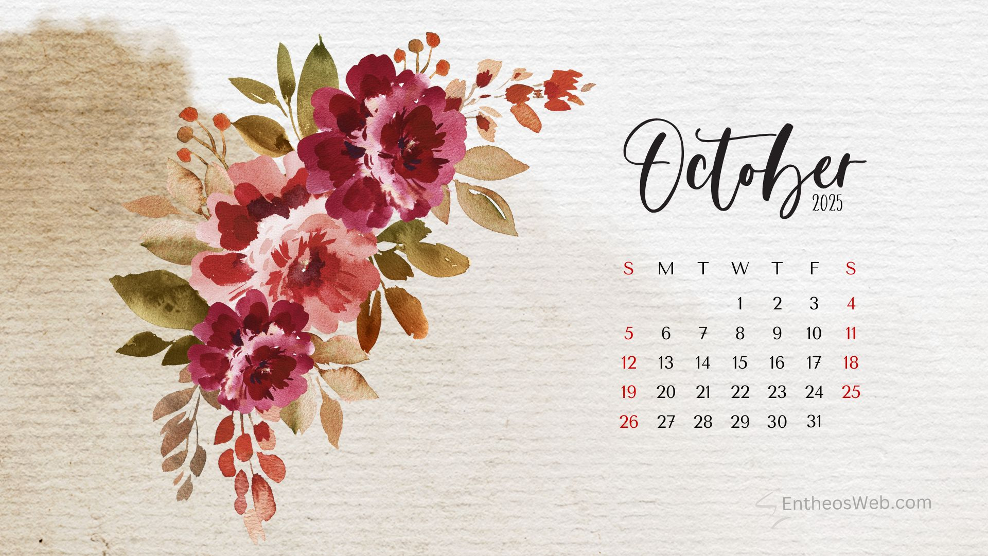 October Calendar Desktop Wallpaper Backgrounds | Entheosweb inside October 2025 Desktop Calendar