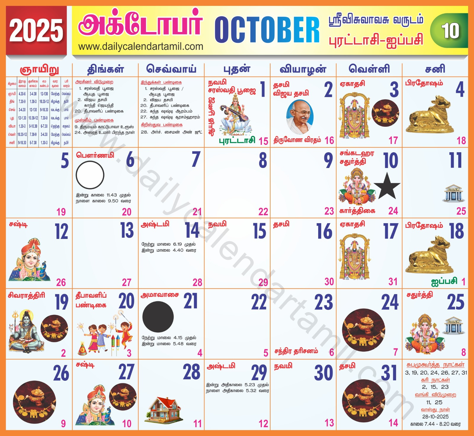 Tamil Calendar October 2025 | அக்டோபர் 2025 காலண்டர் regarding October Month Tamil Calendar 2025