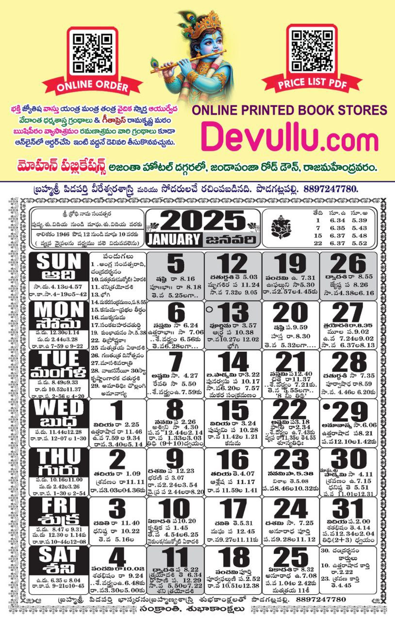 Telugu Calendar 2025- Pidaparthipidaparthi - Online Telugu with regard to Telugu Calendar 2025 October Andhra Pradesh
