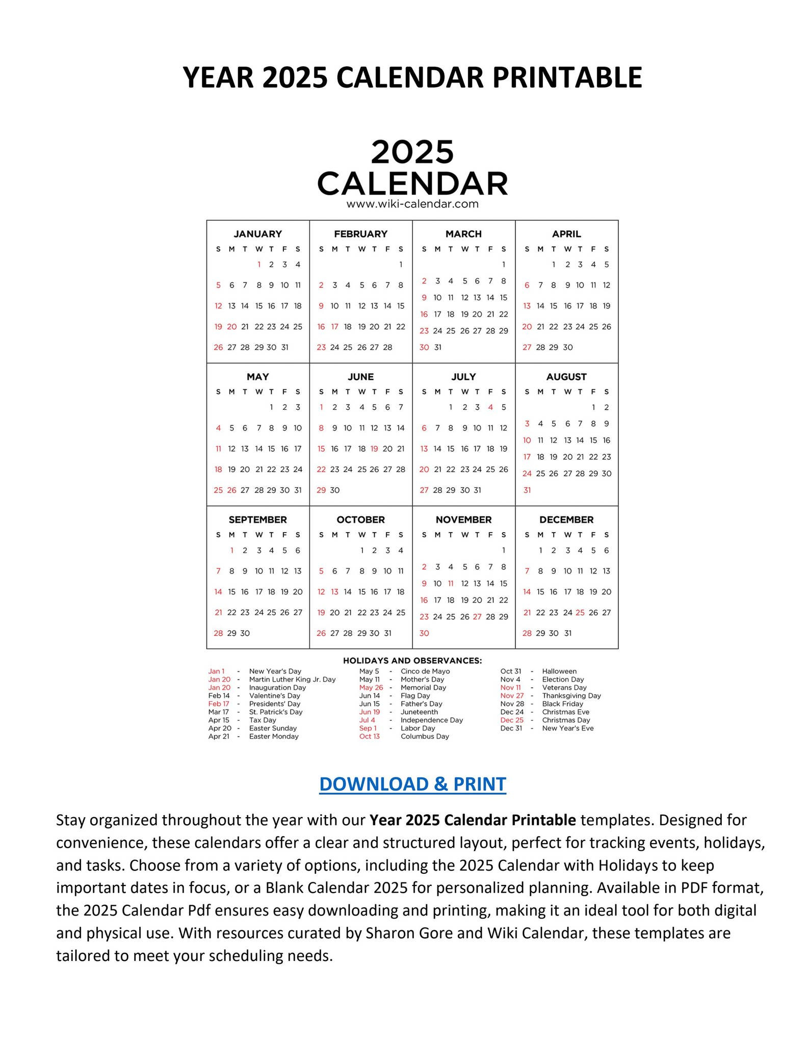 Year 2025 Calendar Printable - Wiki Calendarwiki Calendar - Issuu within Wiki Calendar October 2025