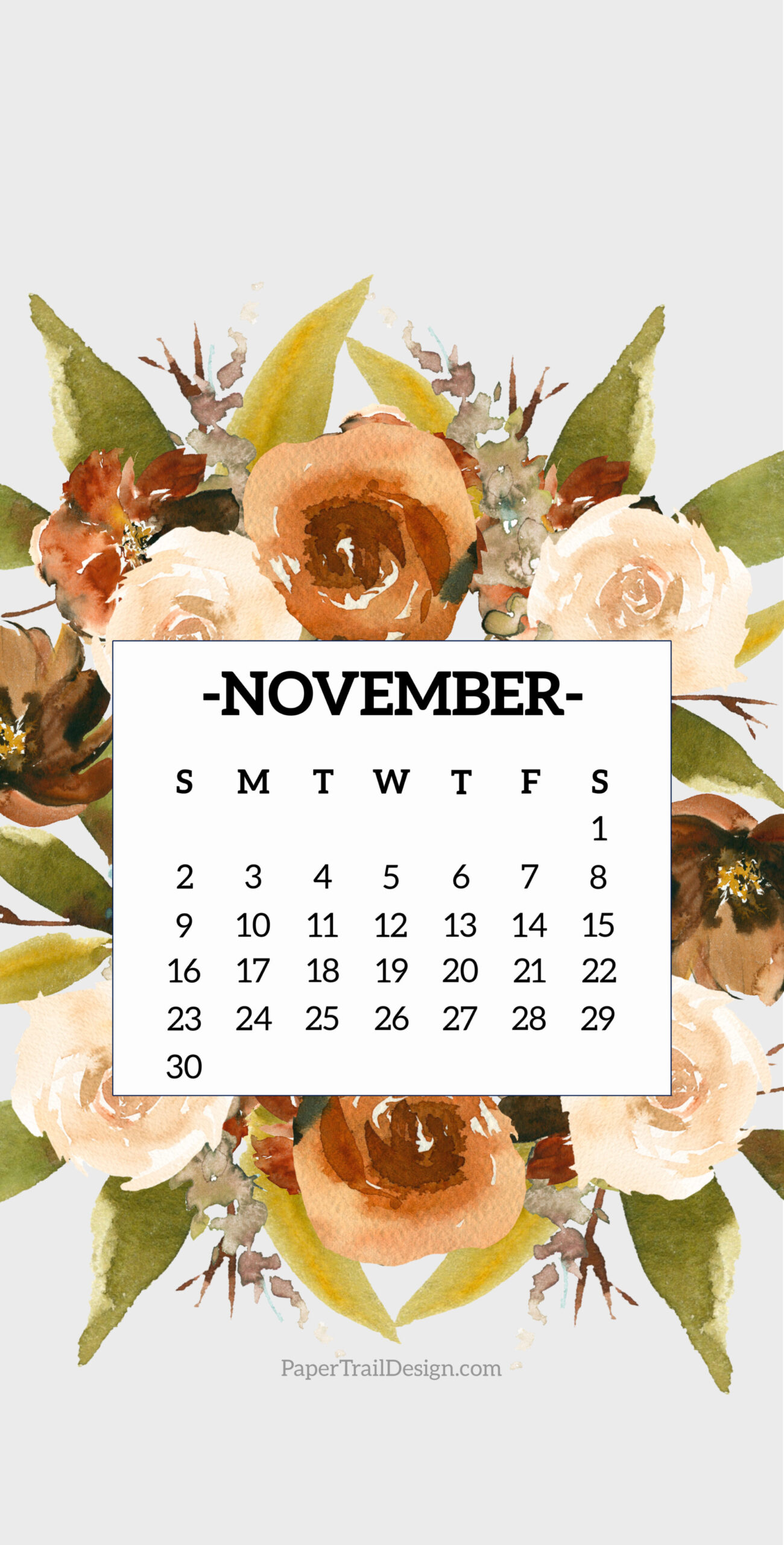 2025 Calendar Phone Wallpapers - Paper Trail Design throughout November 2025 Calendar Iphone Wallpaper