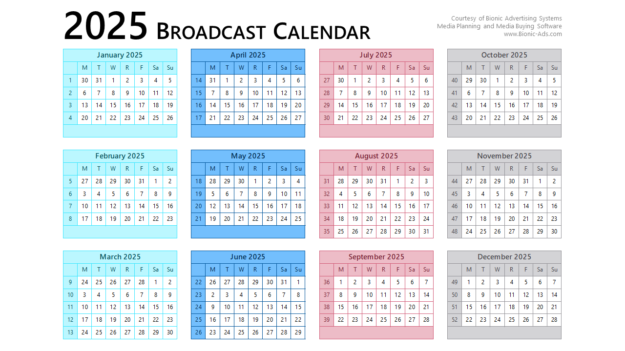 Broadcast Calendar 2025 – Free Downloads – Customizable within November 2025 Broadcast Calendar