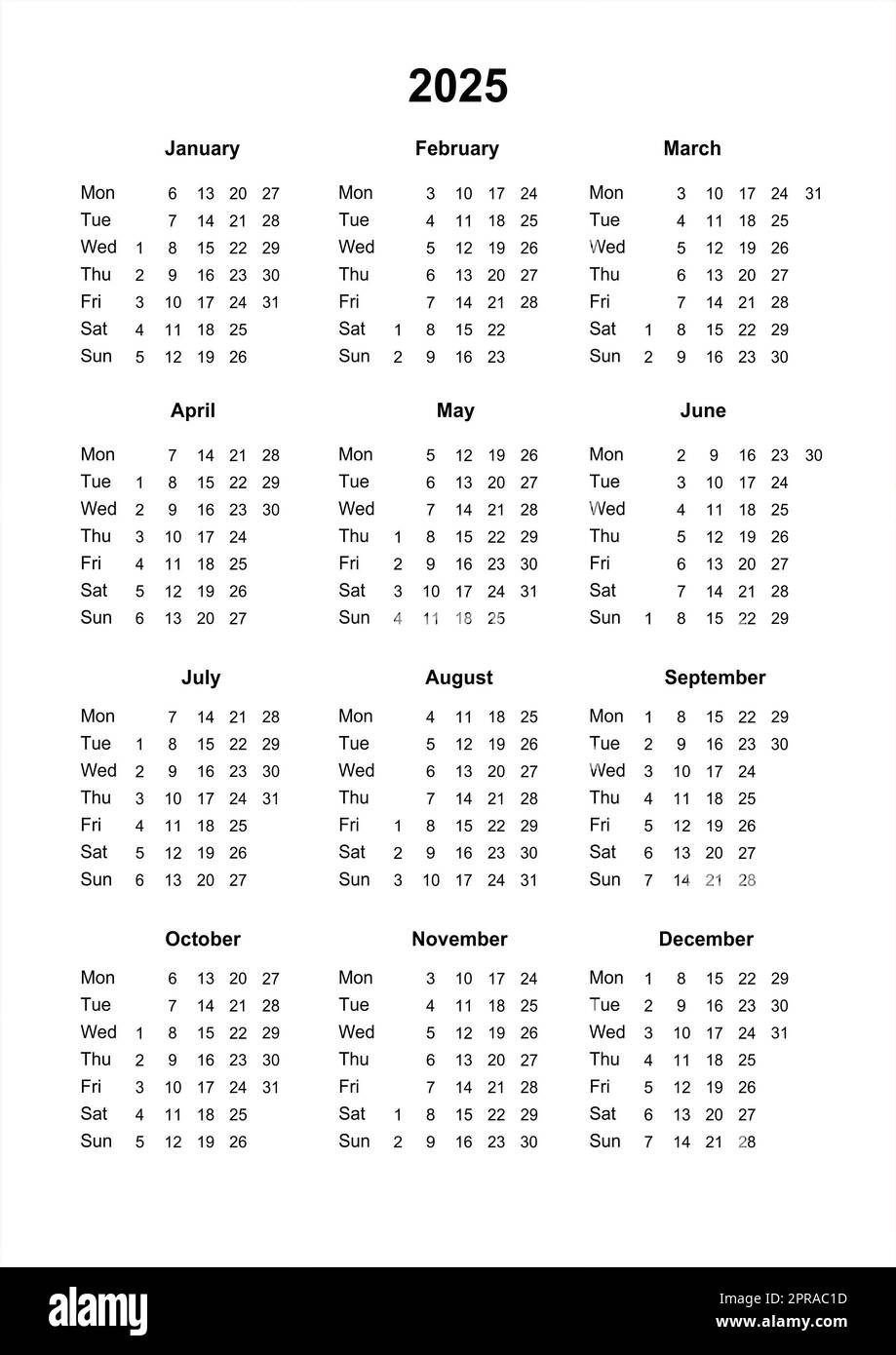 Calendar 2025 Cut Out Stock Images &amp;amp; Pictures - Alamy regarding November Haircut Calendar 2025