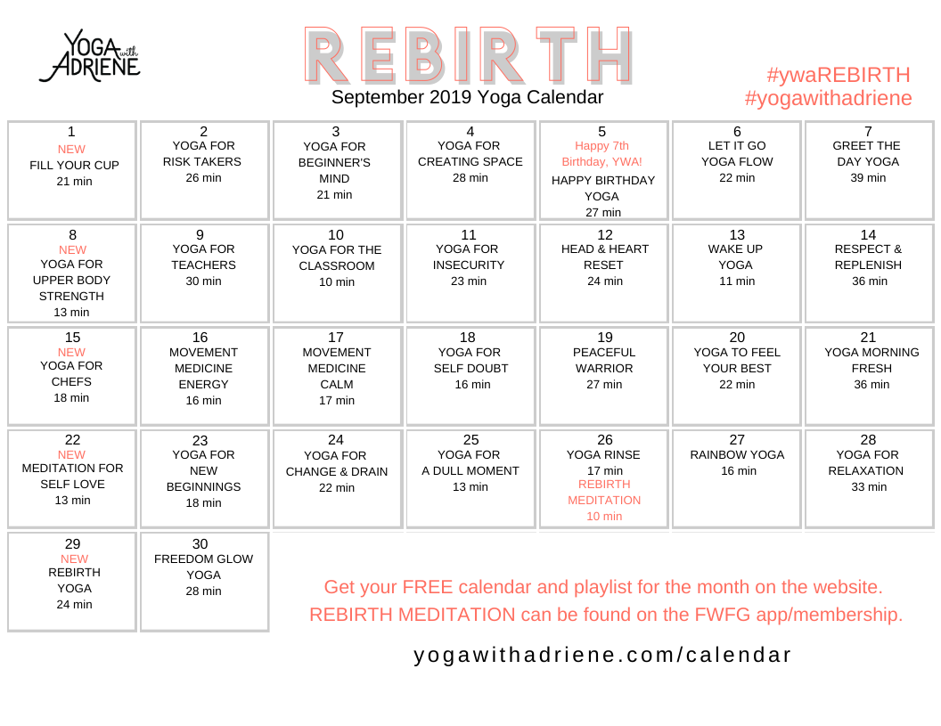 Calendar intended for Yoga with Adriene Calendar November 2025