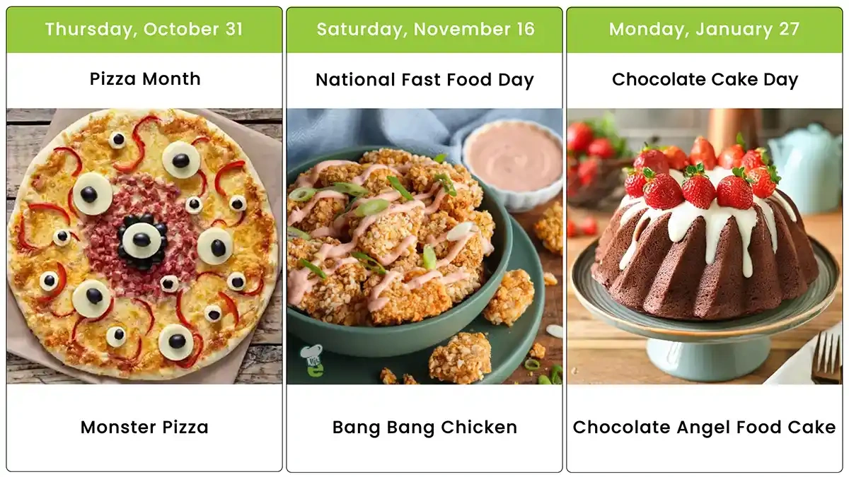 Calendar Of National Food Days 2025 | Baldwin Publishing in National Food Days In November 2025