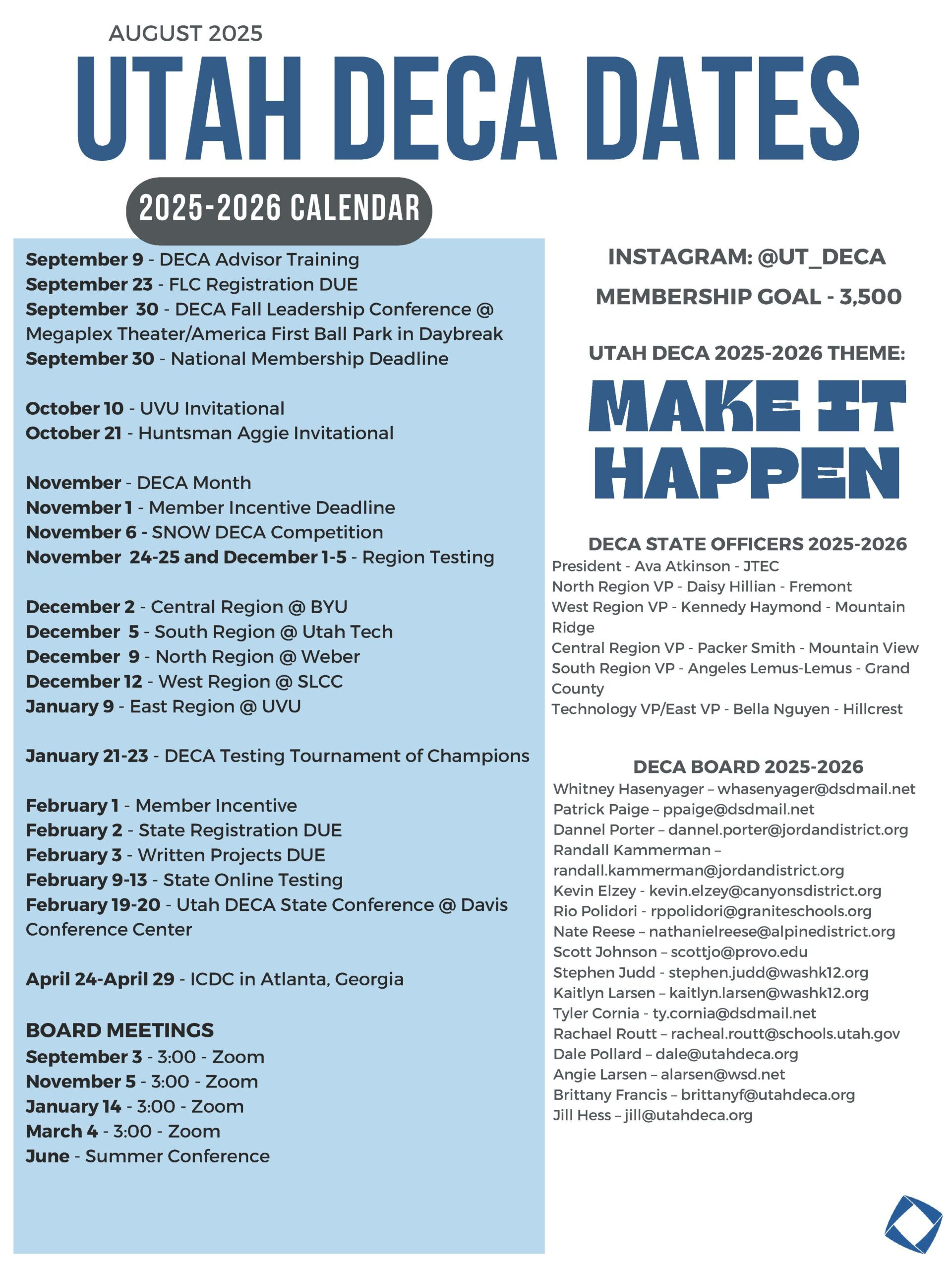Calendar – Utah Deca with regard to Utah Events Calendar 2025 November