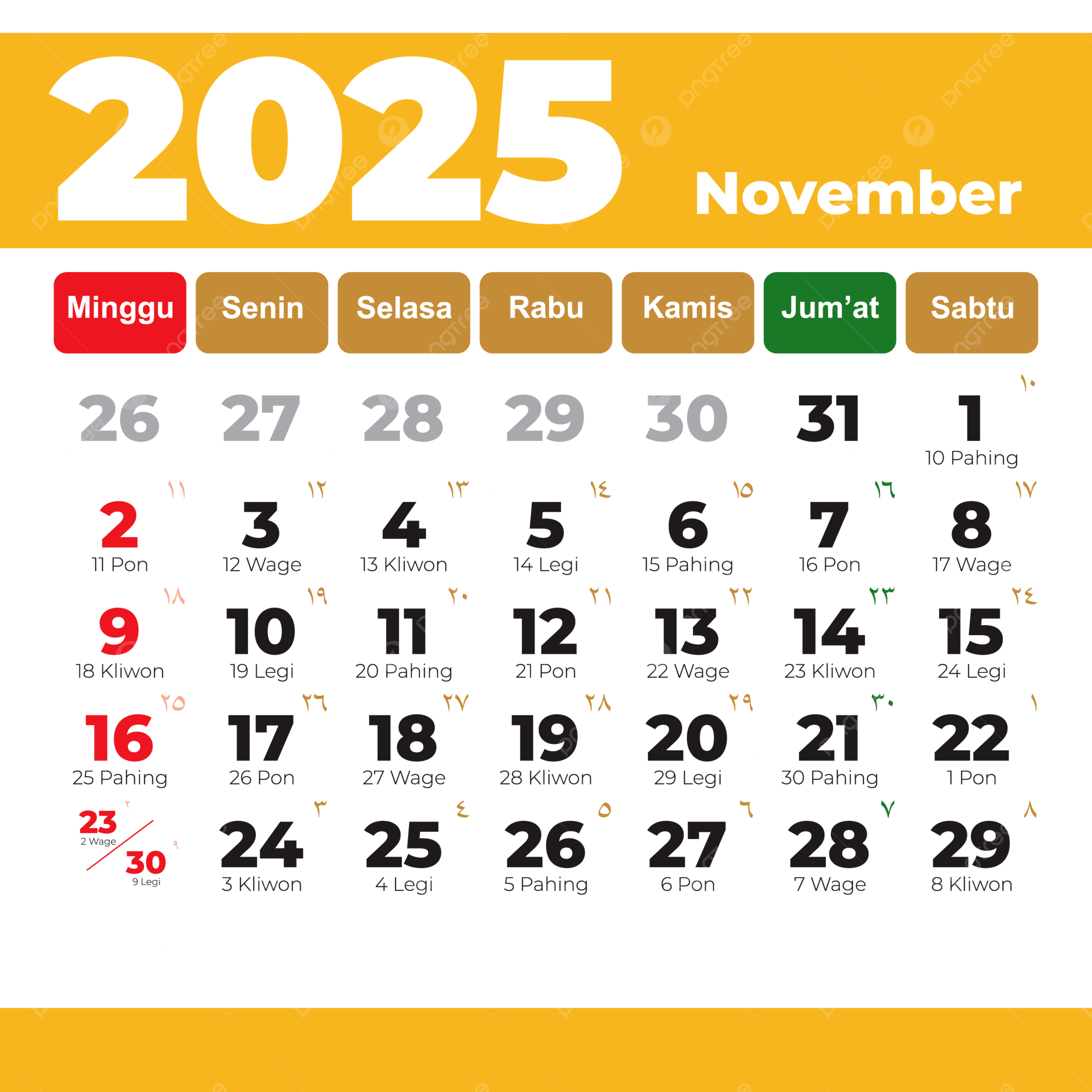 Complete Hijri Calendar November 2025 Vector, 2025 Hijri Calendar throughout November 2025 Islamic Calendar