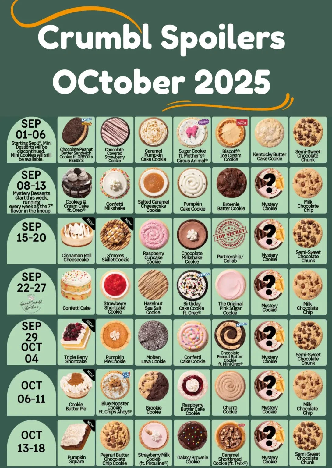 Crumbl Cookies Spoilers October 2025 | Upcoming Snake Peak within Crumbl Calendar November 2025