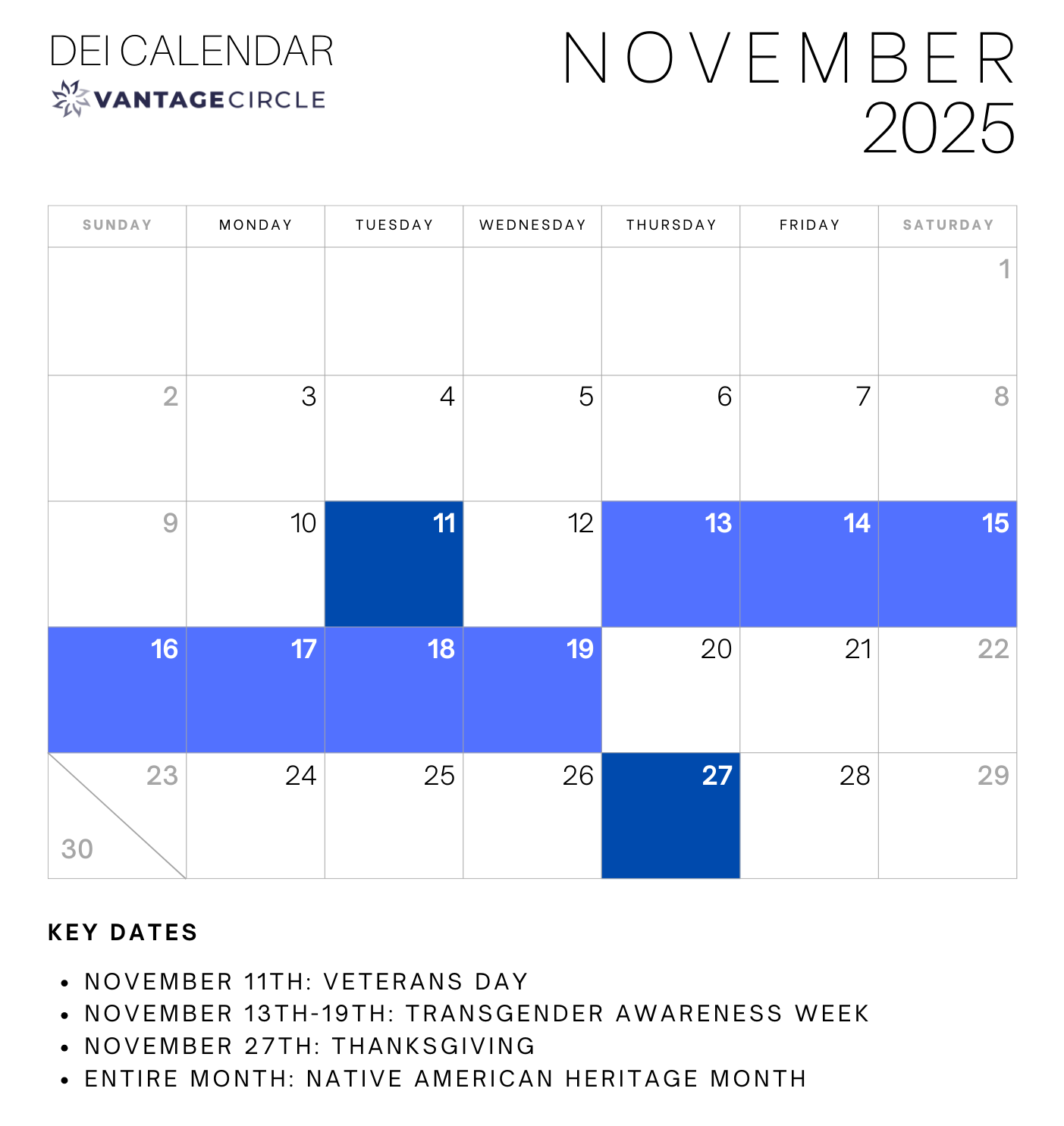 Dei Calendar 2025: Key Dates For Celebrating Diversity And with regard to November Diversity Calendar 2025