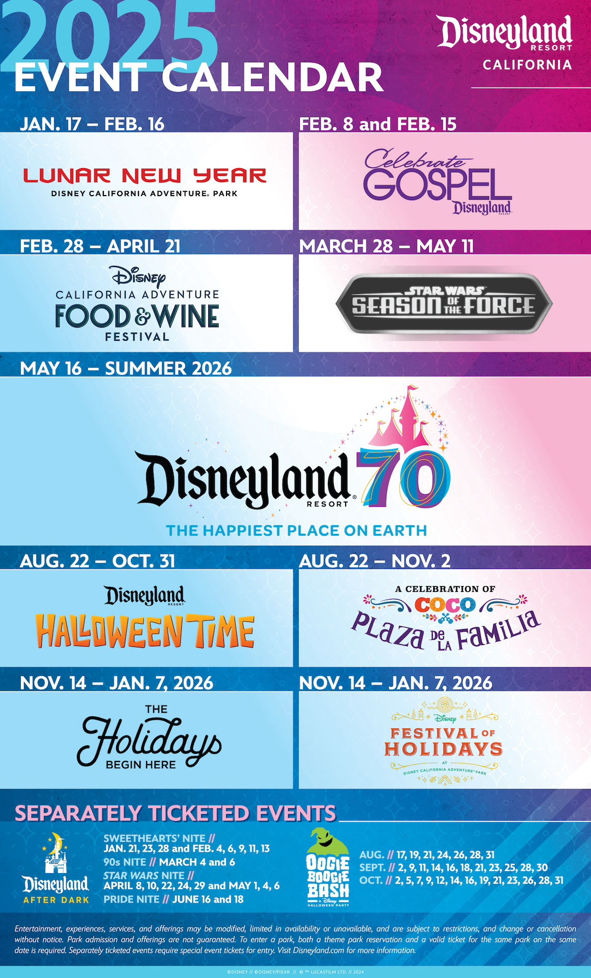Disneyland Resort 2025 Event Dates And Details - Disney Parks Blog throughout Disneyland Calendar November 2025
