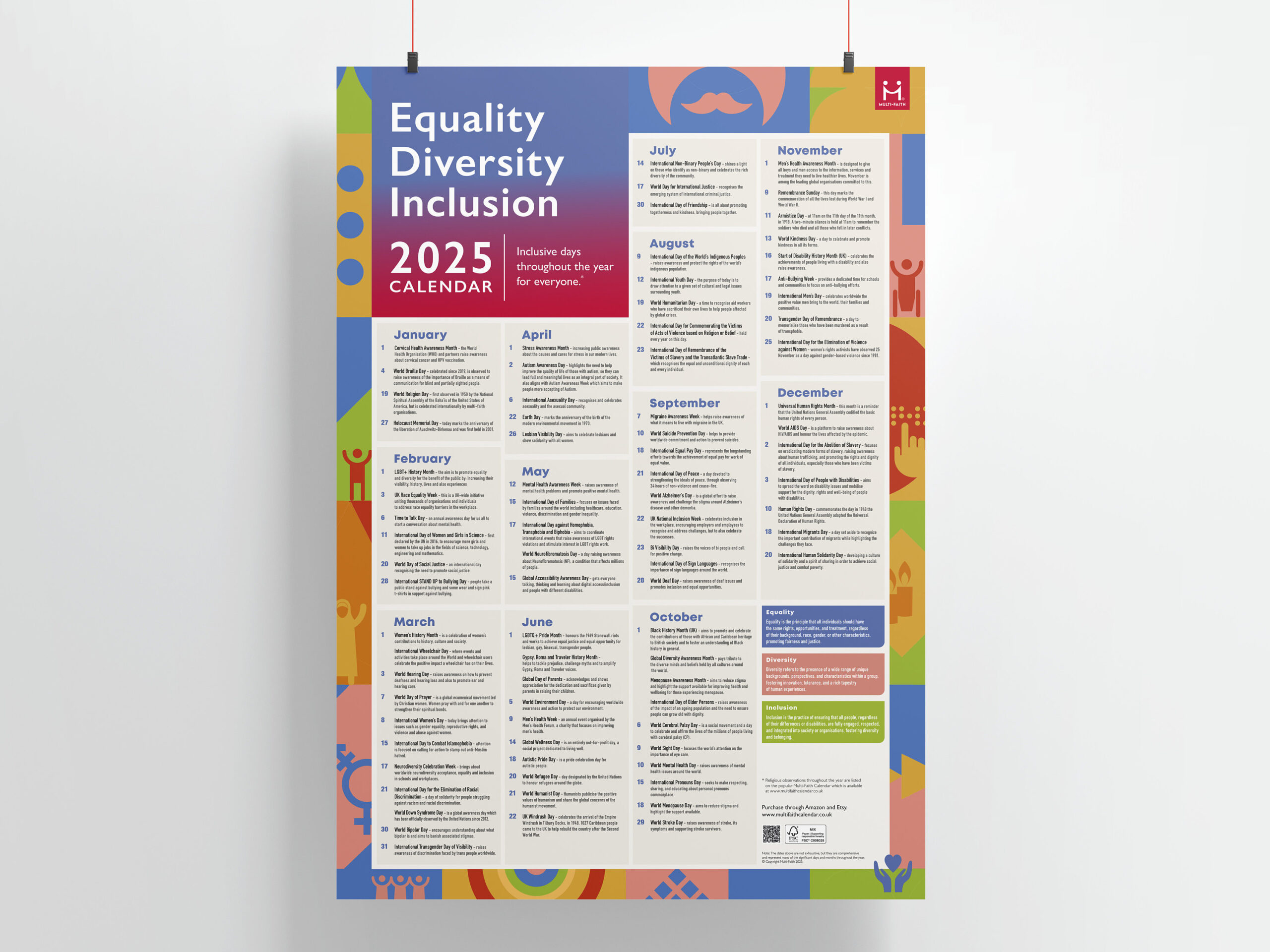 Equality Diversity Inclusion (Edi) Calendar 2025 | A2 Poster within Diversity Calendar November 2025
