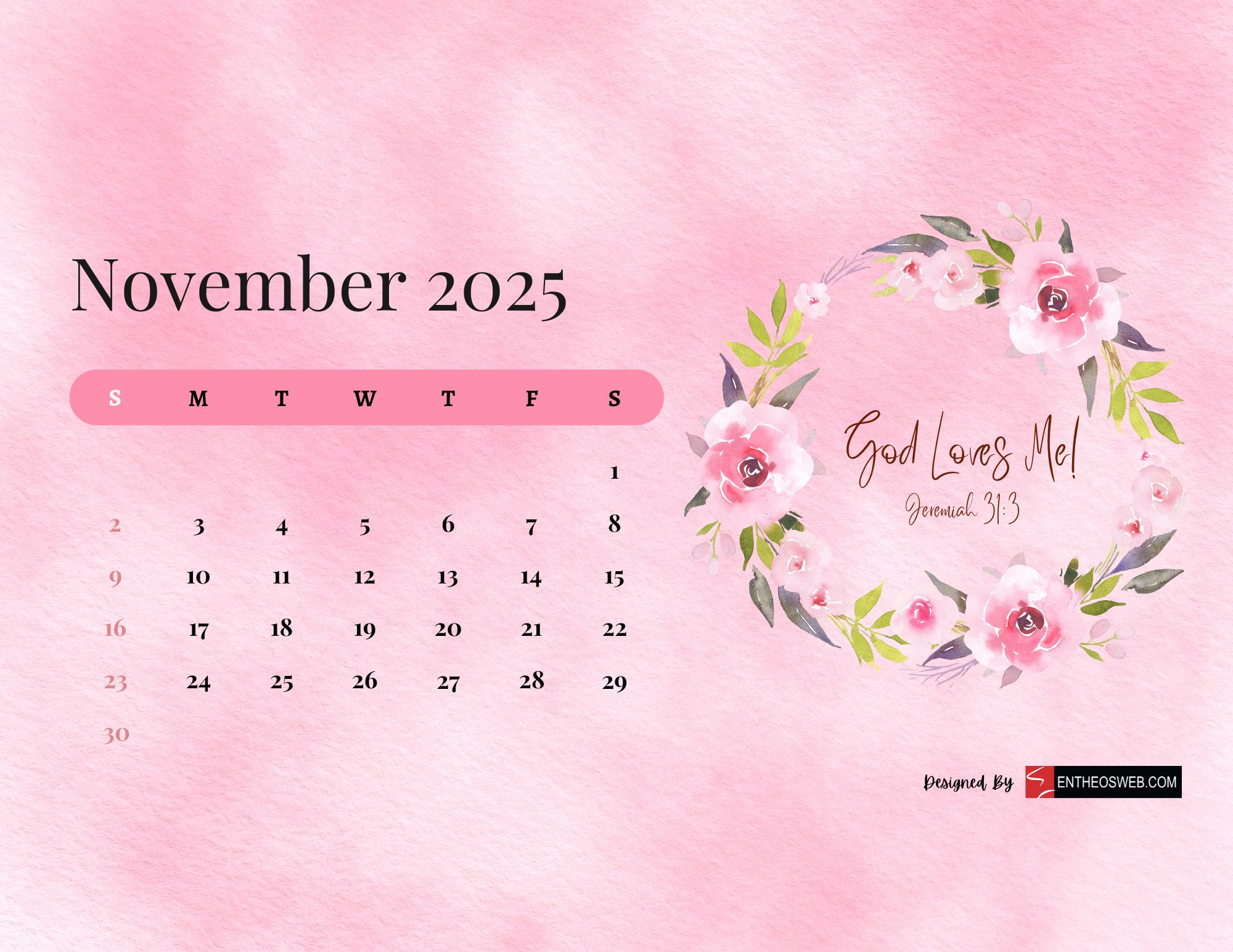 Free 2025 Christian Calendar Printable With Bible Verses | Entheosweb with regard to Christian Calendar November 2025