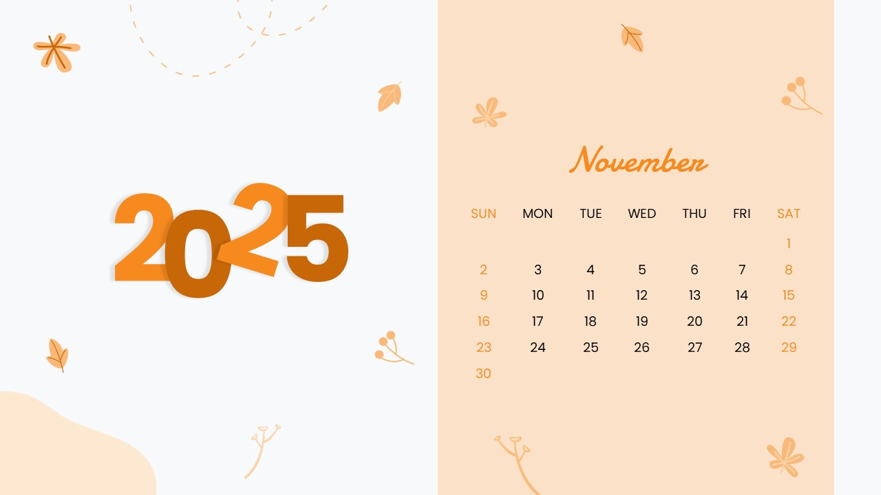 Free 2025 November Calendar Template For Powerpoint And Google inside Google Calendar - November 2025