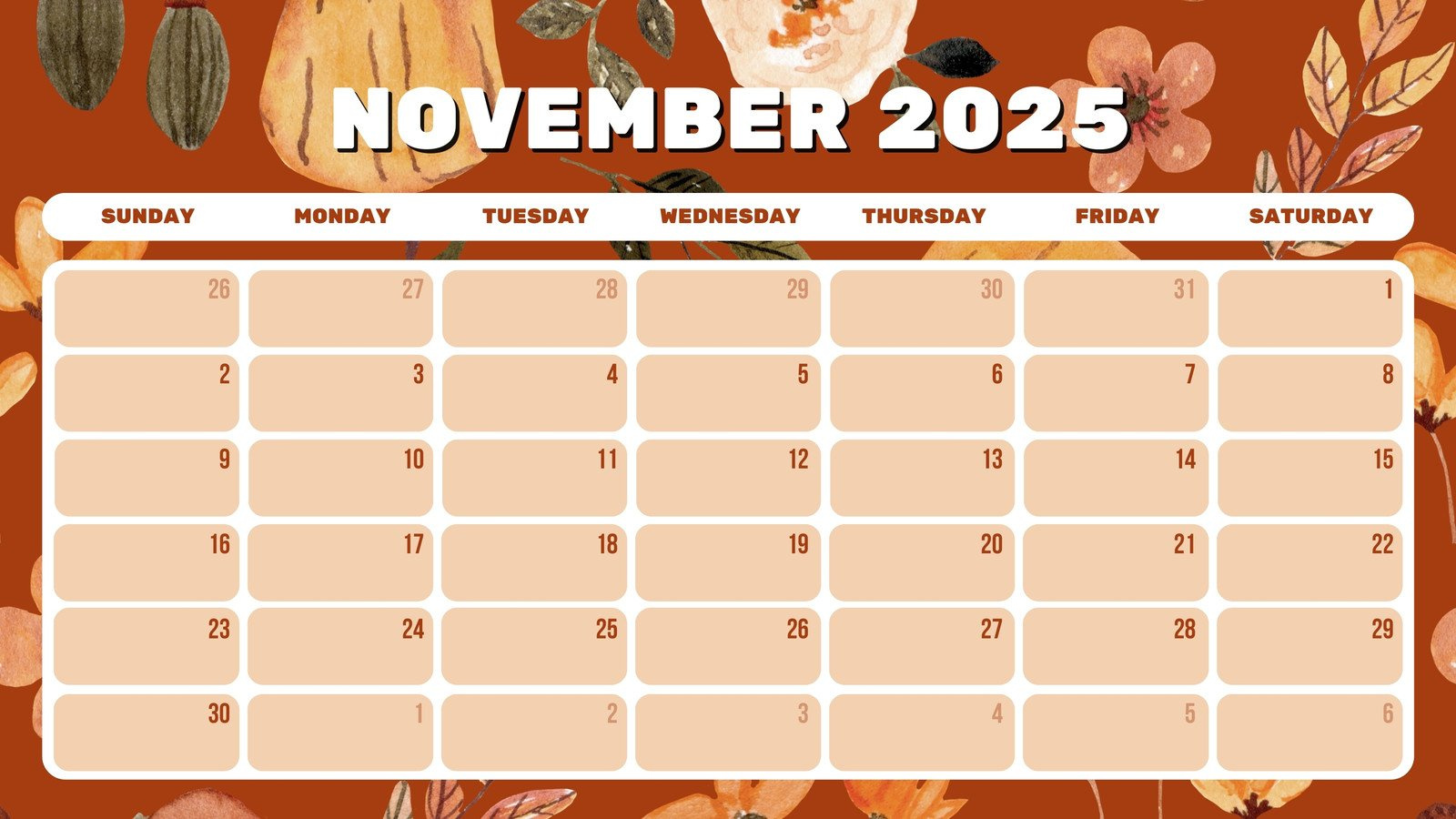 Free And Customizable November Templates intended for Online Calendar 2025 November