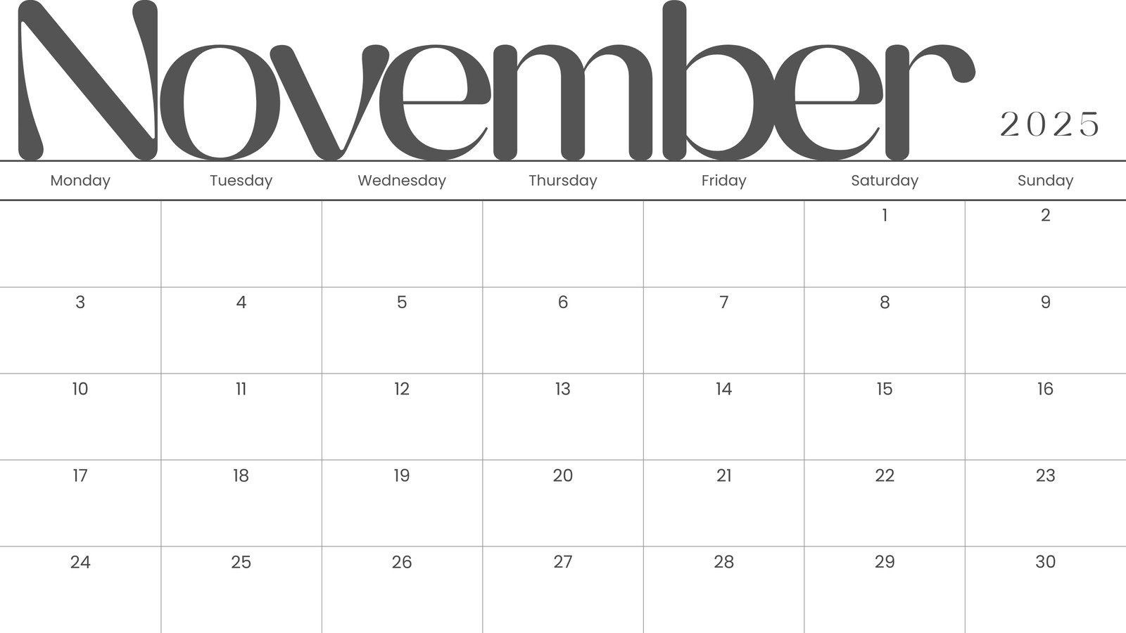 Free And Printable November 2025 Calendar Templates | Canva within November 2025 Calendar Printable Landscape