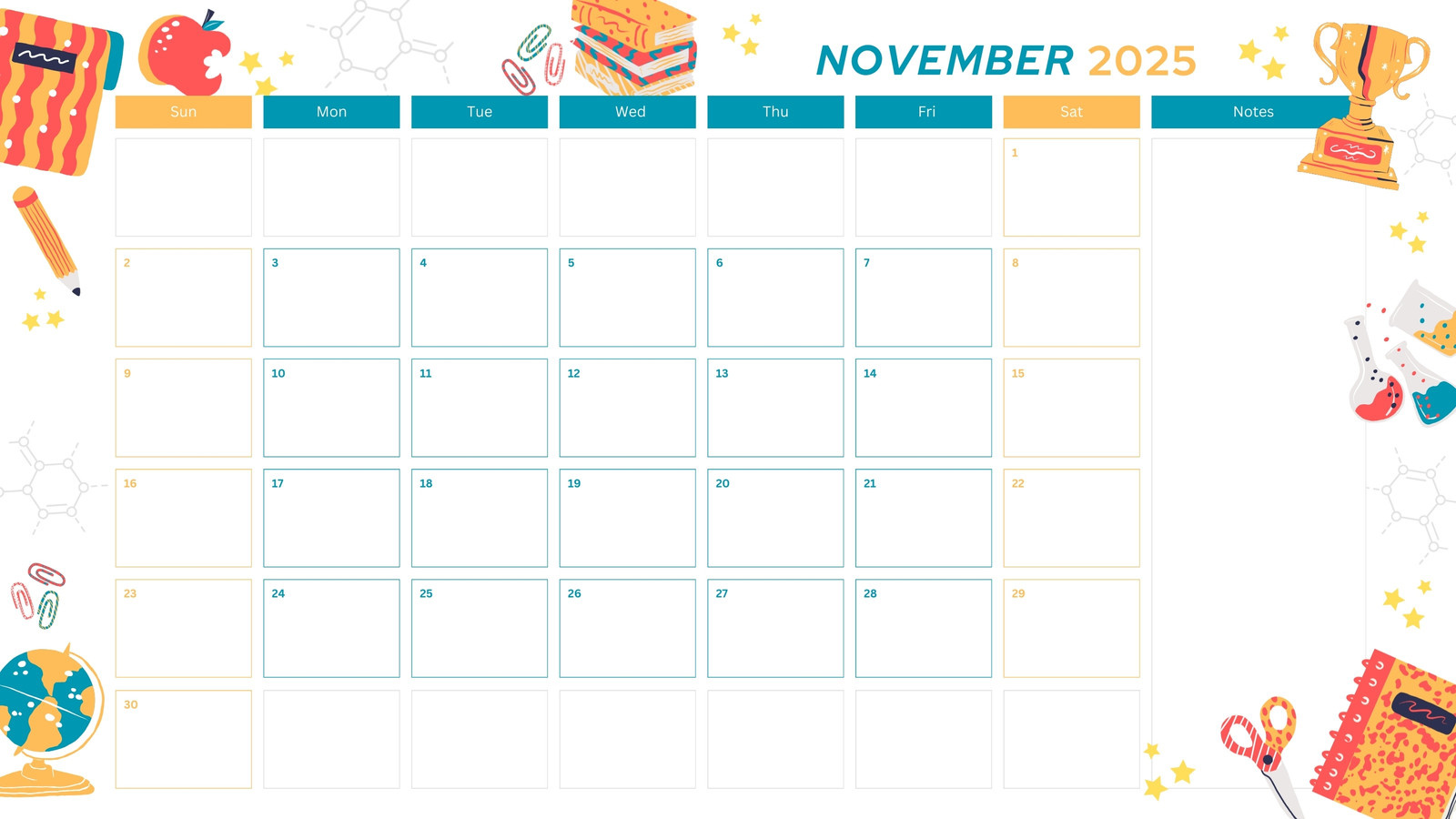 Free And Printable November 2025 Calendar Templates | Canva within Small November 2025 Calendar