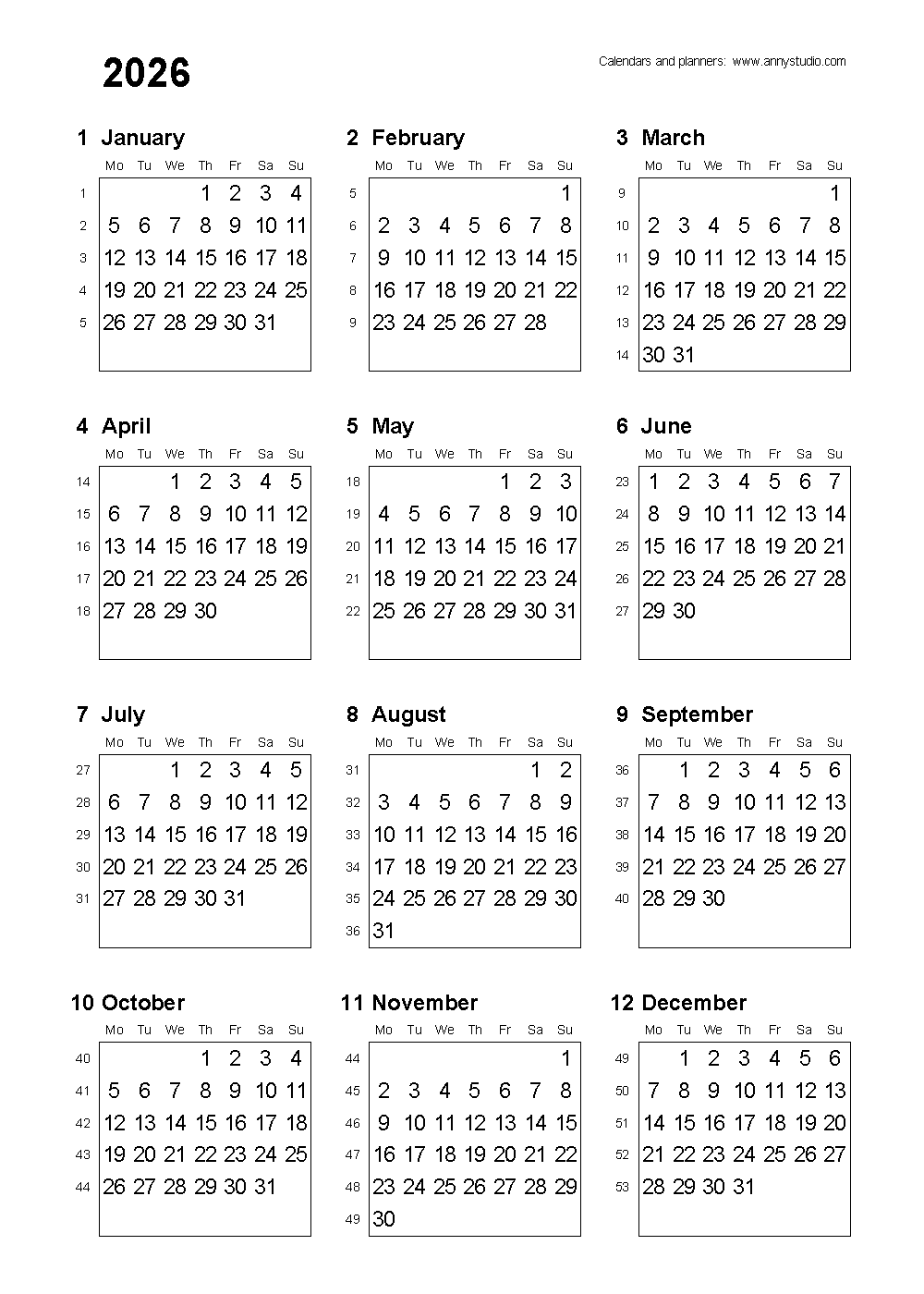 Free Printable Calendars And Planners 2025, 2026 And 2027 for Printable 3 Month Calendar November December January 2026-2026
