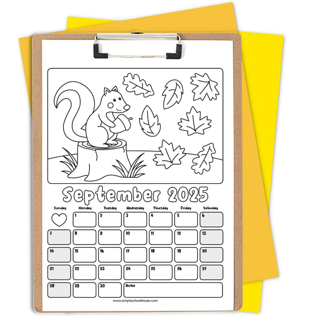 Free Printable Coloring Calendar For Kids In 2025 • Mindfulmazing for November 2025 Kids Coloring Calendar