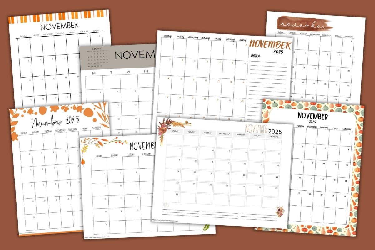 Free Printable November 2025 Calendars within November Weather Calendar 2025