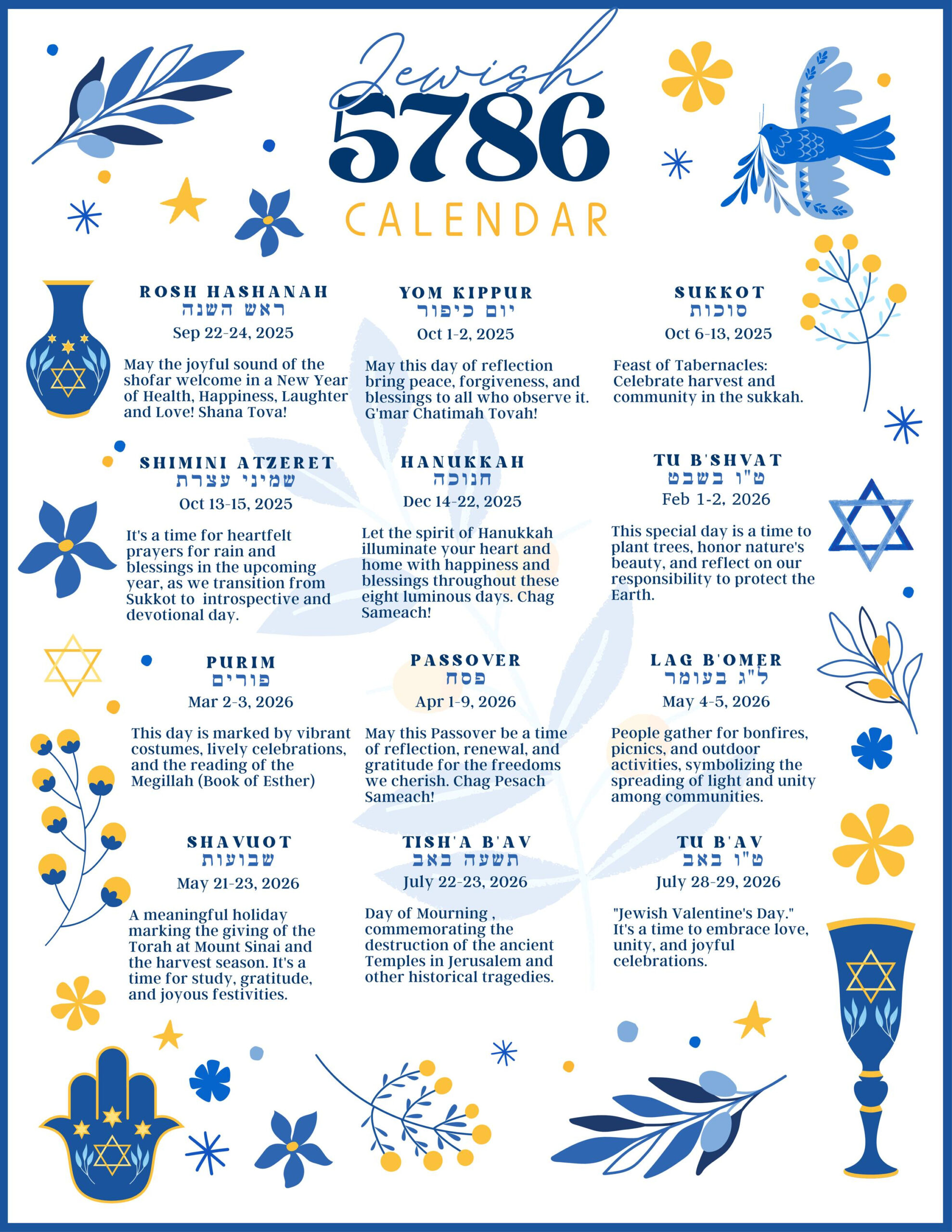 Jewish Calendar 2025 Rosh Hashanah New Year 5785 Jewish Gift 13 inside Jewish Calendar 2025 November