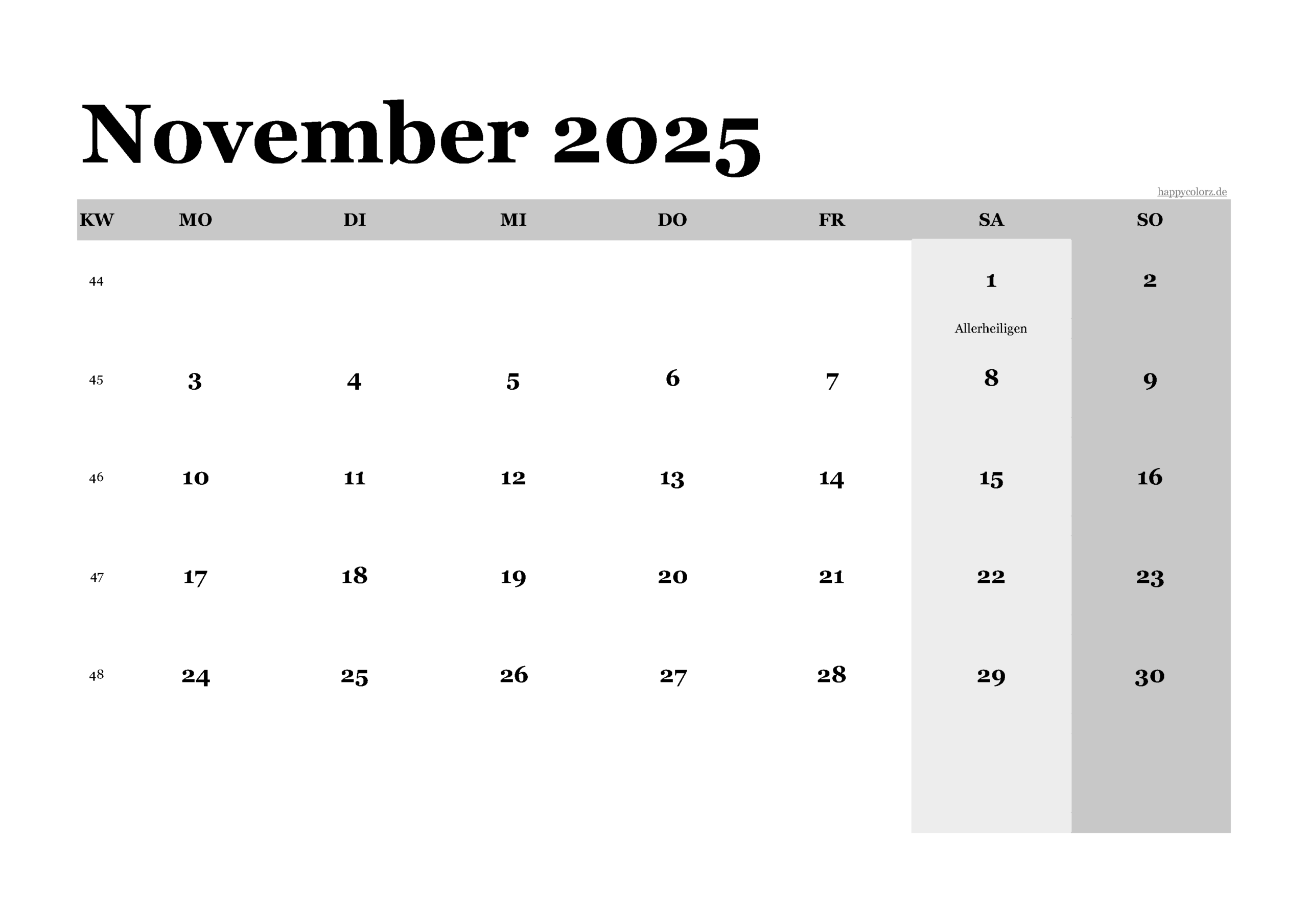Kalender November 2025 Zum Ausdrucken (Pdf, Xls, Png) regarding Barbie Calendar November 2025