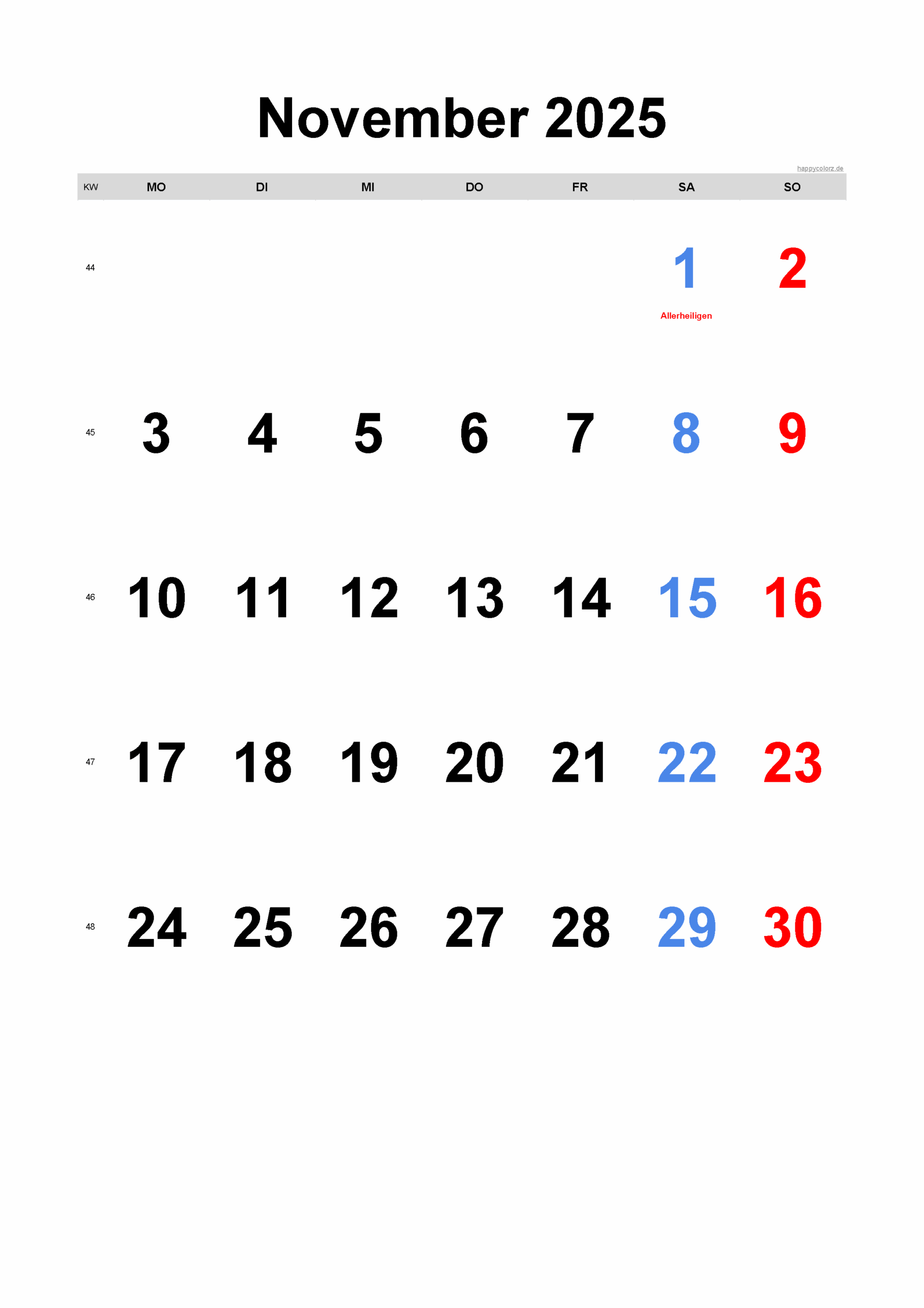 Kalender November 2025 Zum Ausdrucken (Pdf, Xls, Png) throughout Barbie Calendar November 2025