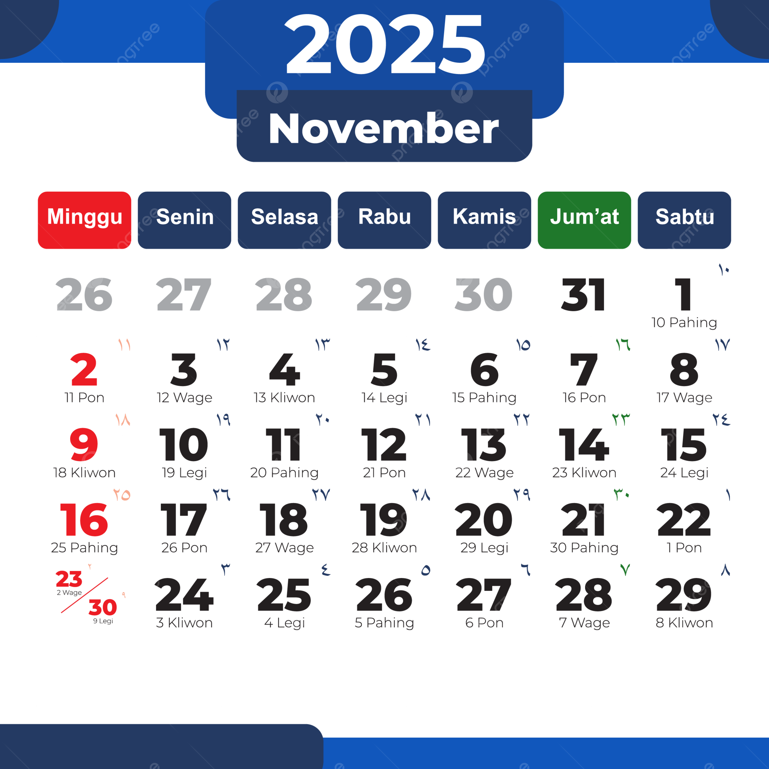 Monatliche Gregorianische Und Hijri Kalender 2025 November with regard to November 2025 Islamic Calendar