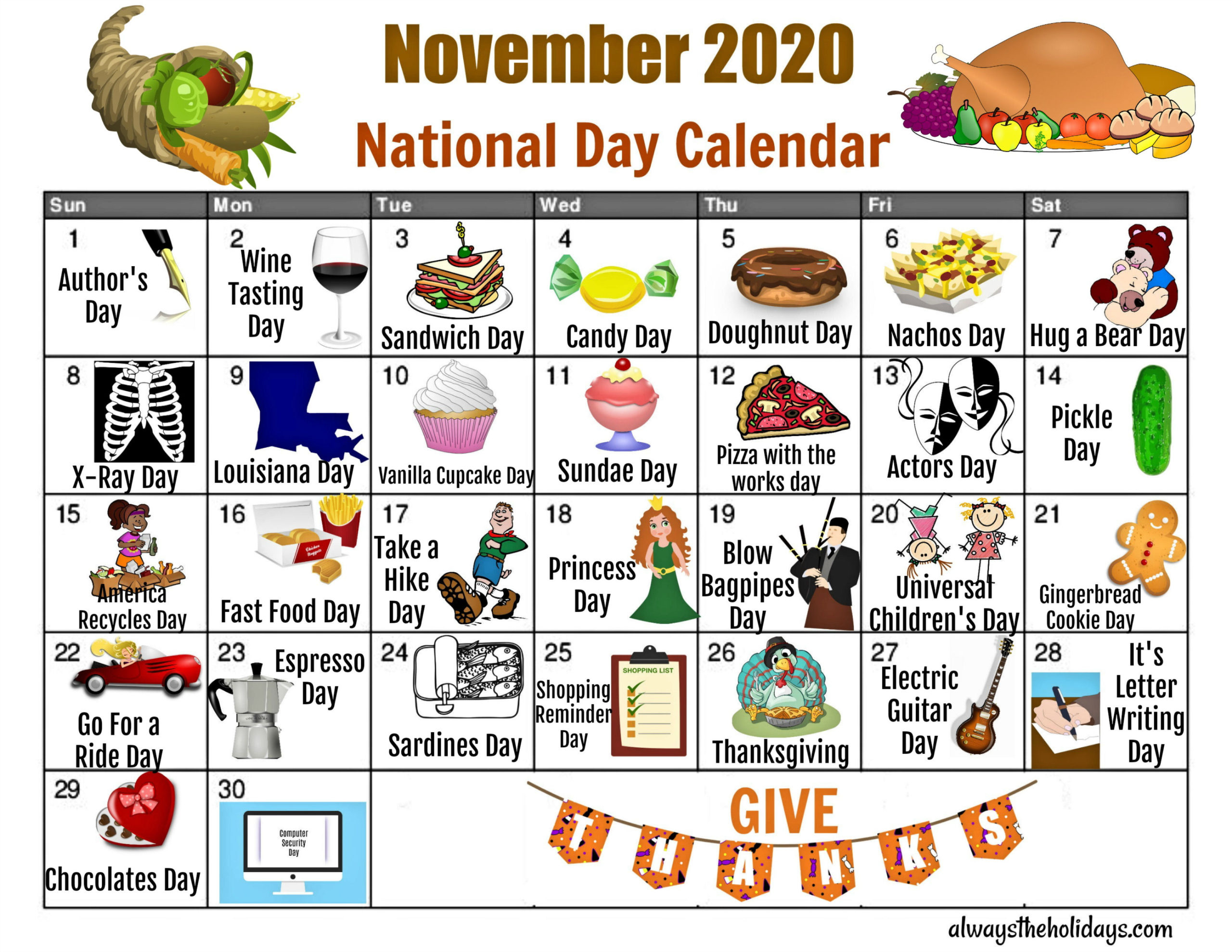 National Days In December 2021 2025 | Www.theisstalschule.de with National Calendar Day November 2025