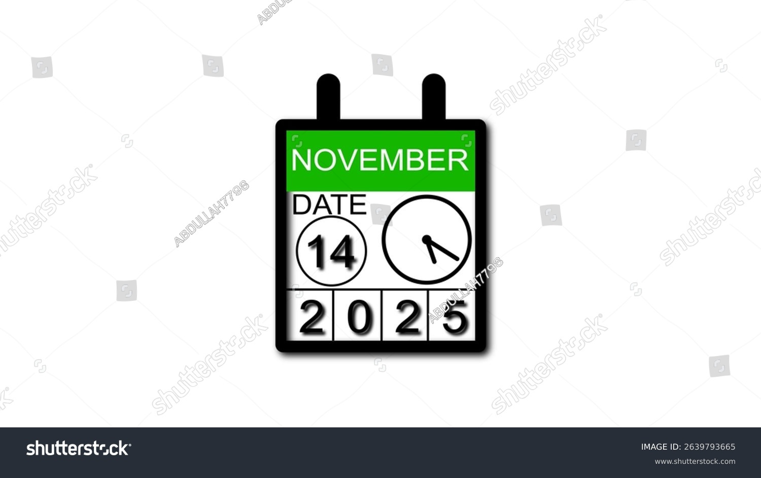 November 14 Date 2025 Illustration 4K Stock Illustration in November 14 2025 Calendar