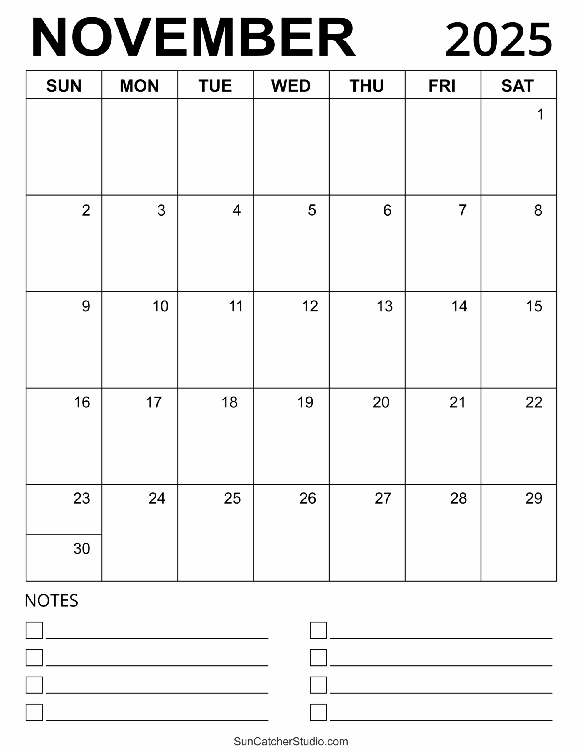 November 2025 Calendar (Free Printable) – Free Printables throughout Word November 2025 Calendar