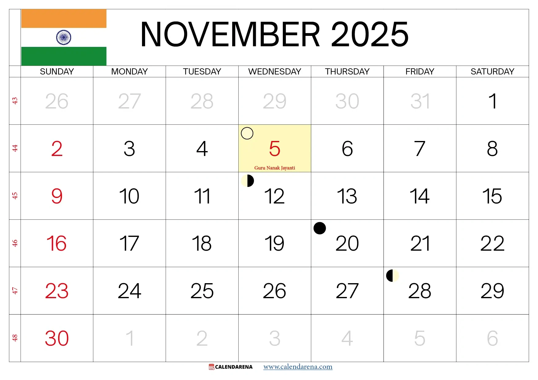 November 2025 Calendar India Download Best Free regarding November 2025 Calendar Holiday List