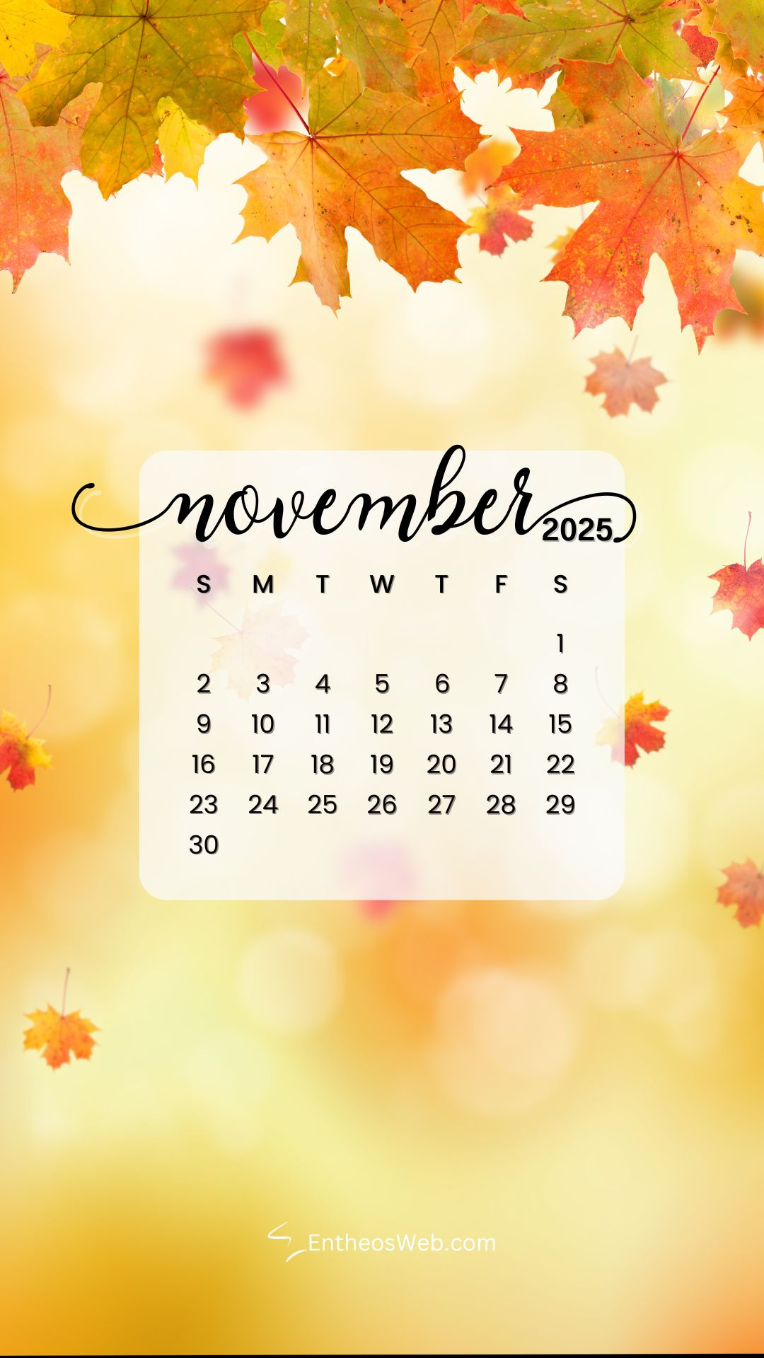 November 2025 Calendar Phone Wallpapers | Entheosweb with November 2025 Calendar Wallpaper Iphone
