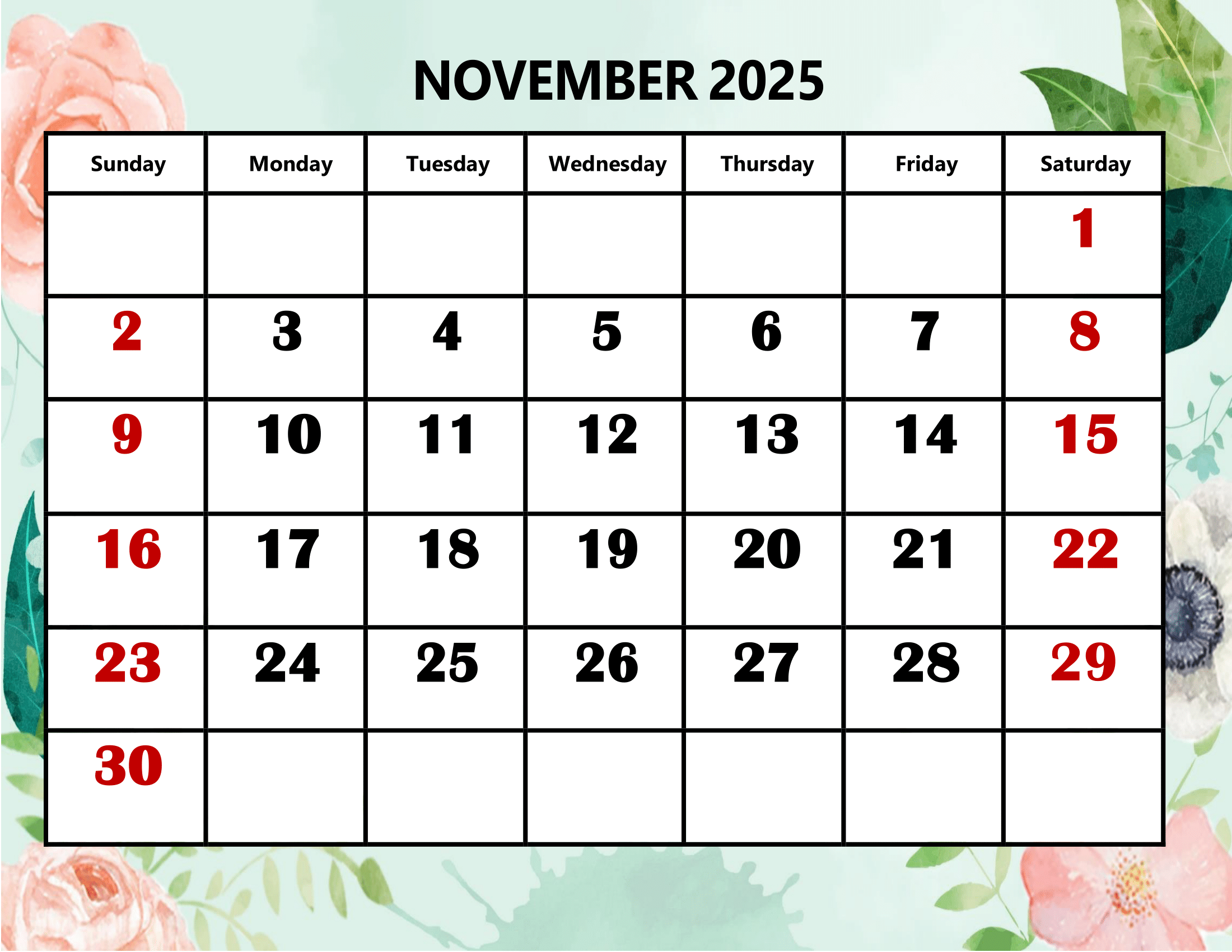 November 2025 Calendar Printable Pdf Template With Holidays for November 2025 Calendar with Holidays Philippines