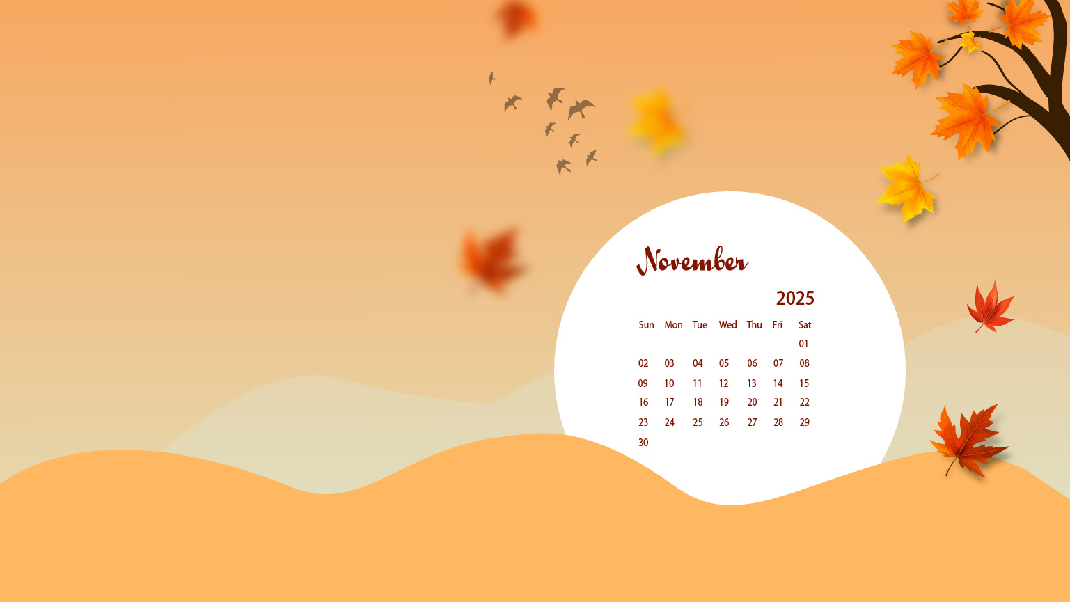 November 2025 Desktop Wallpaper Calendar - Calendarlabs for November Calendar 2025 Desktop Wallpaper