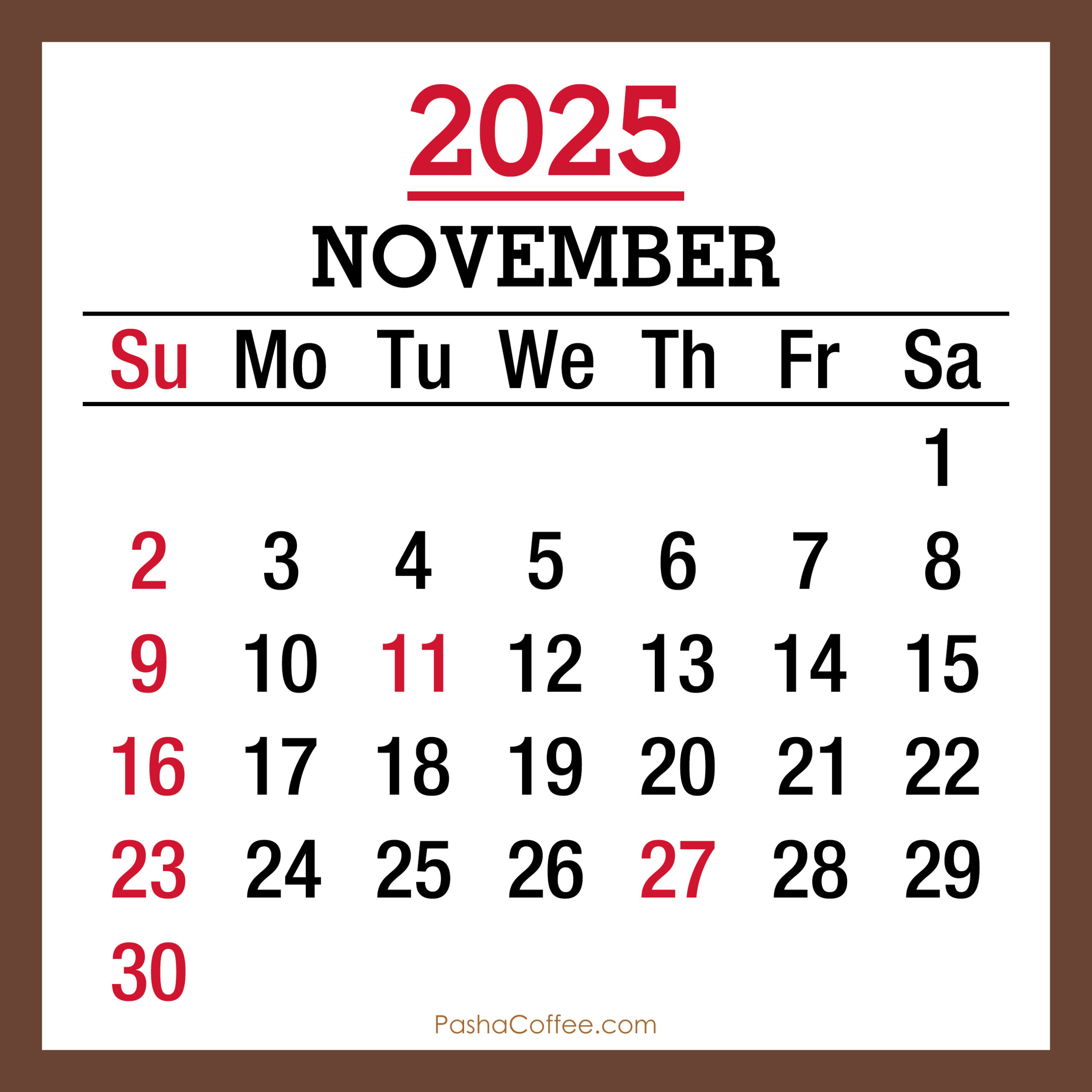 November 2025 Monthly Calendar With Holidays, Printable Free inside November 3 2025 Calendar